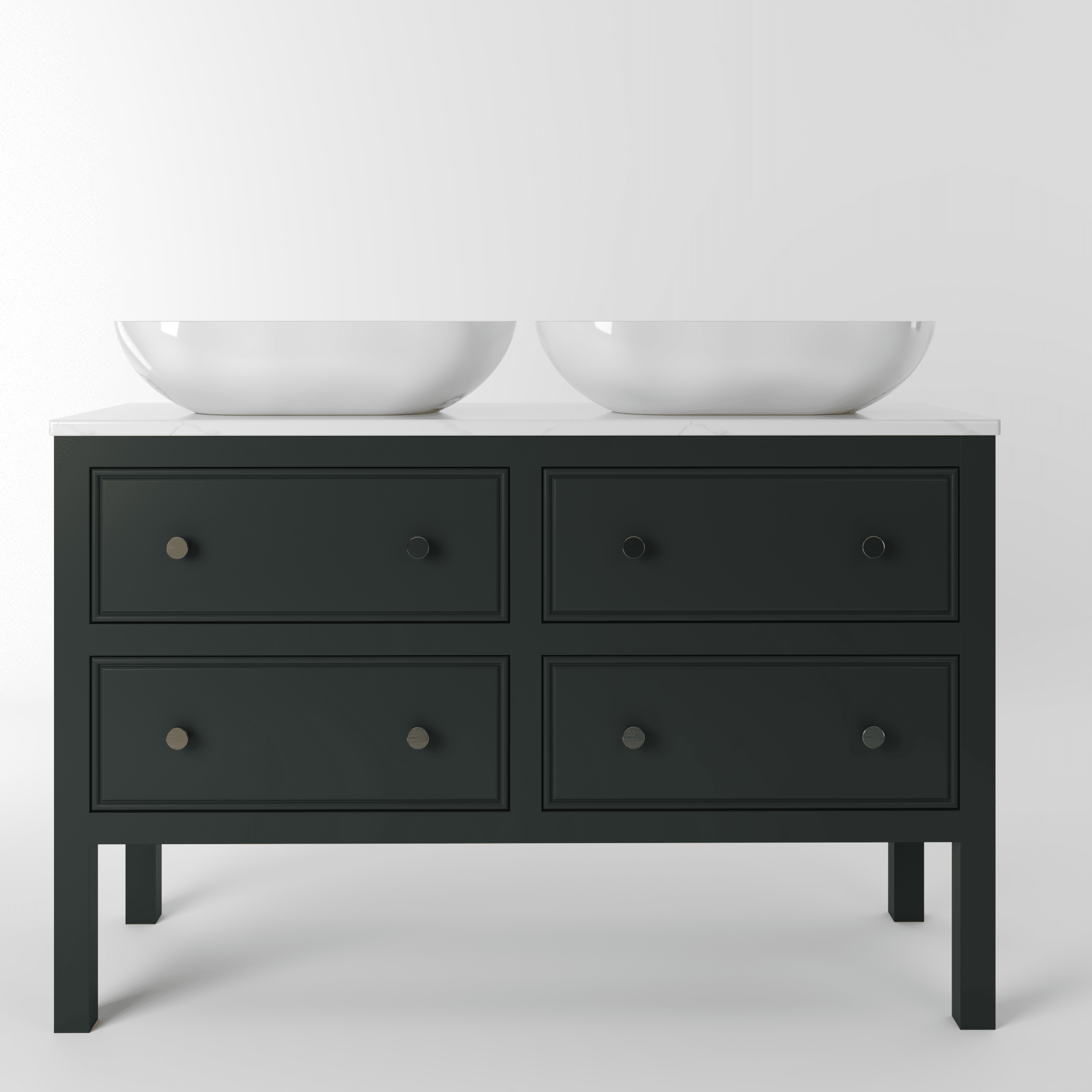 The Chester | Painted Beaded Double Vanity 1200mm Studio Green - Mockridge Design