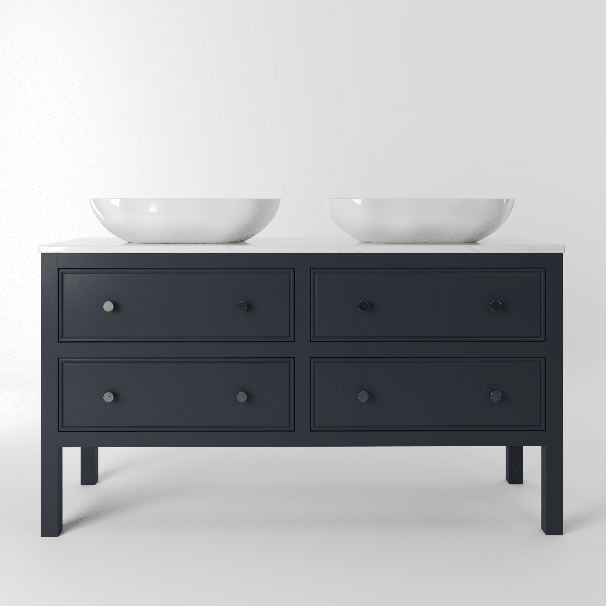 The Chester | Painted Beaded Double Vanity 1400mm Railings - Mockridge Design