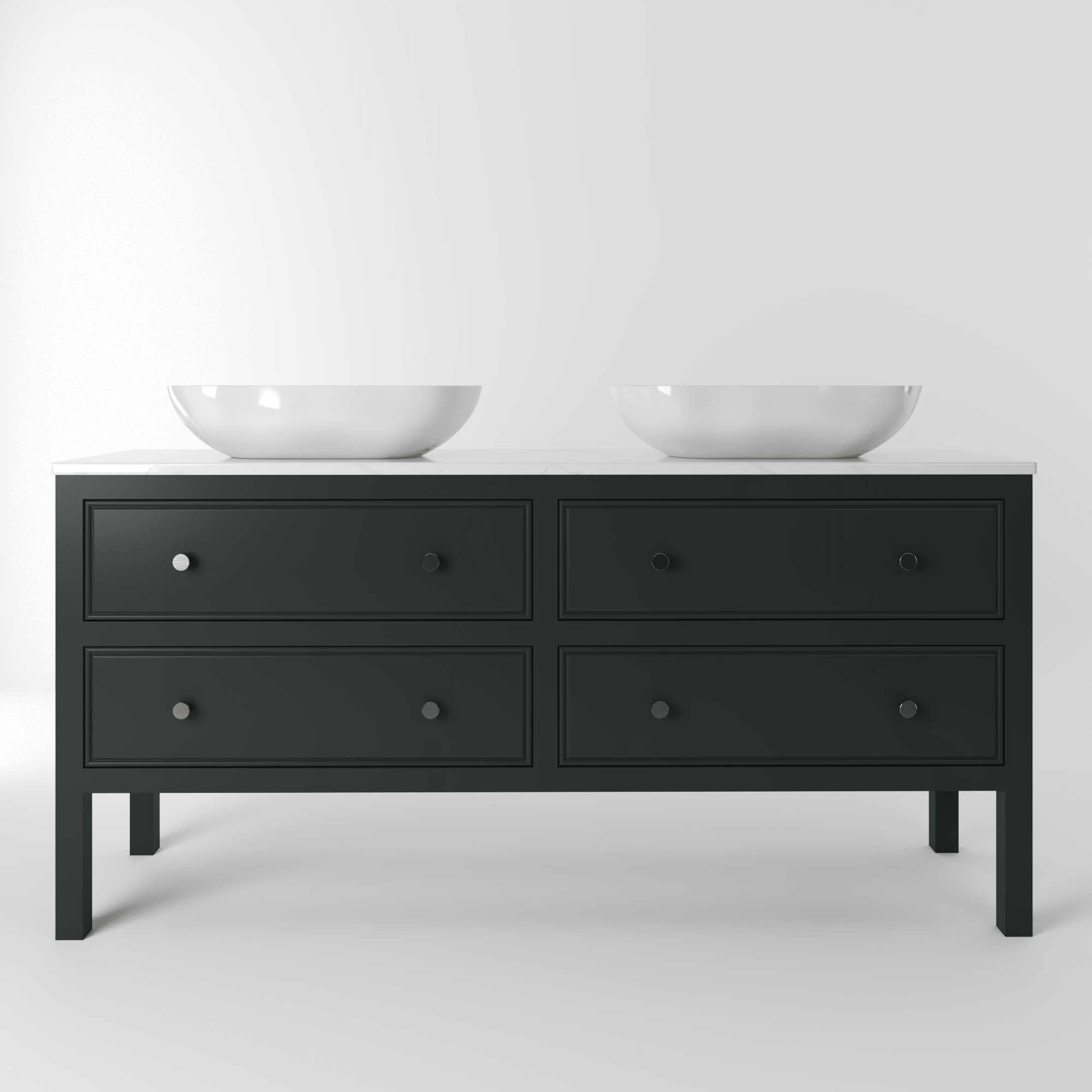 The Chester | Painted Beaded Double Vanity 1600mm Studio Green - Mockridge Design