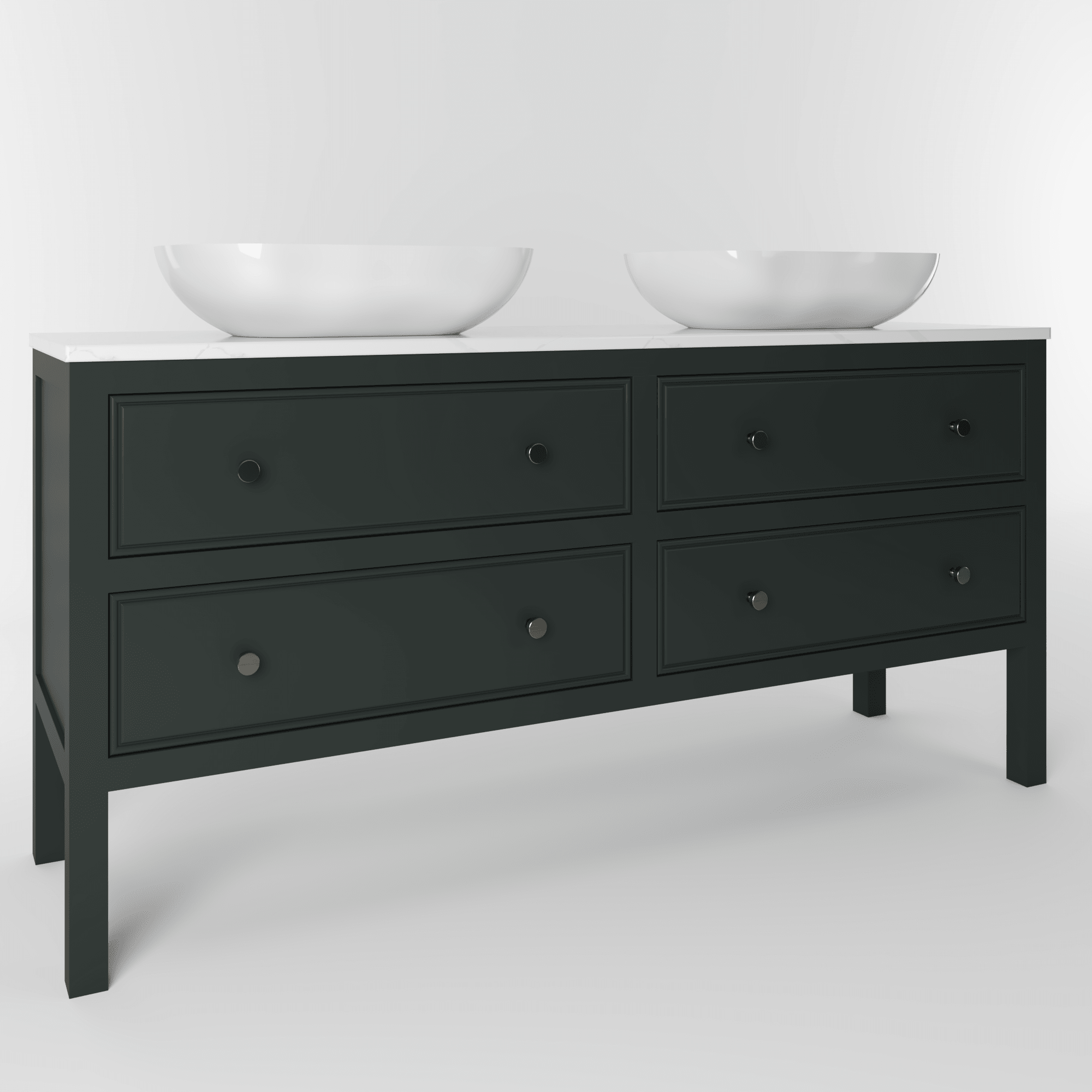 The Chester | Painted Beaded Double Vanity 1600mm Studio Green - Mockridge Design