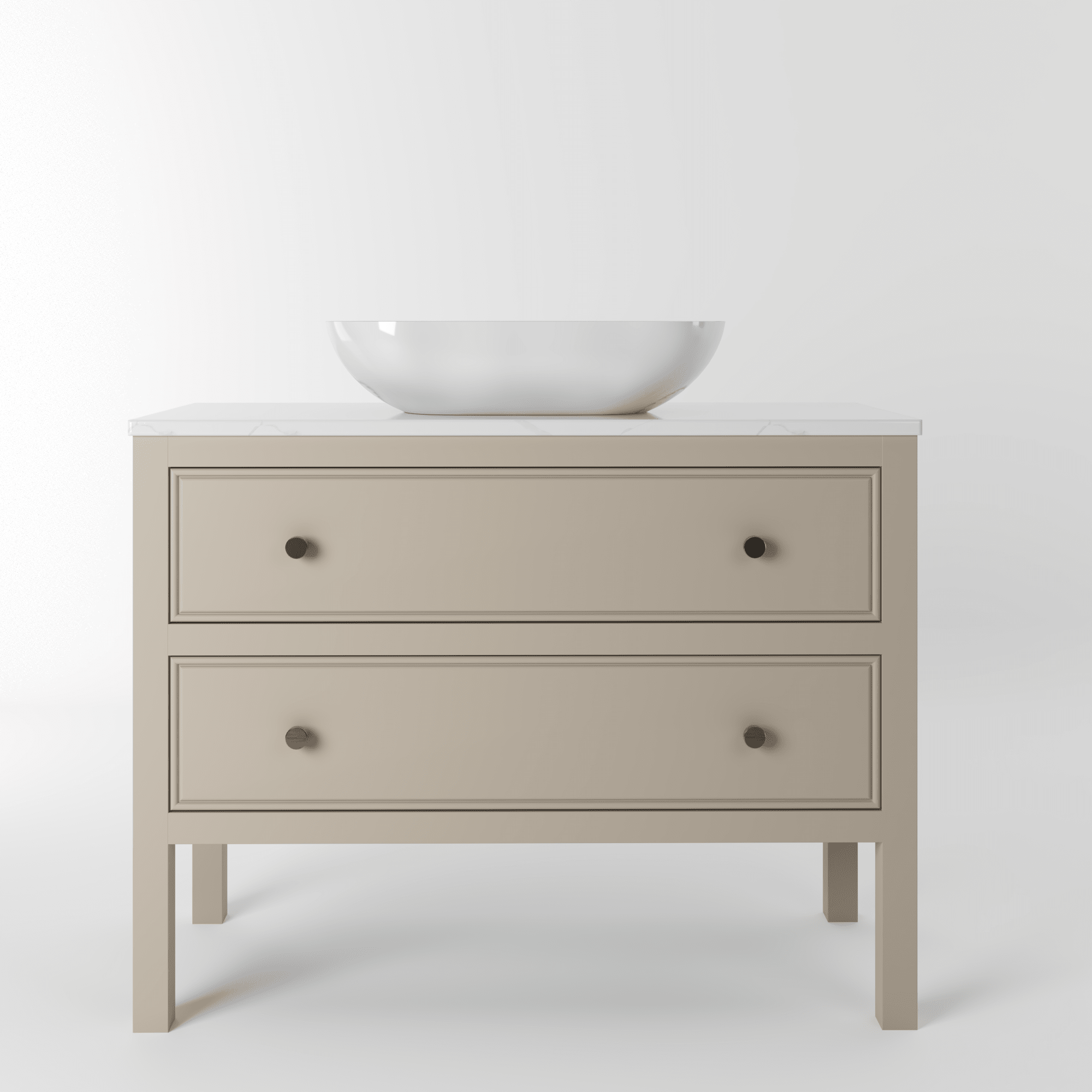 The Chester | Painted Beaded Vanity 1000mm Elephants Breath - Mockridge Design