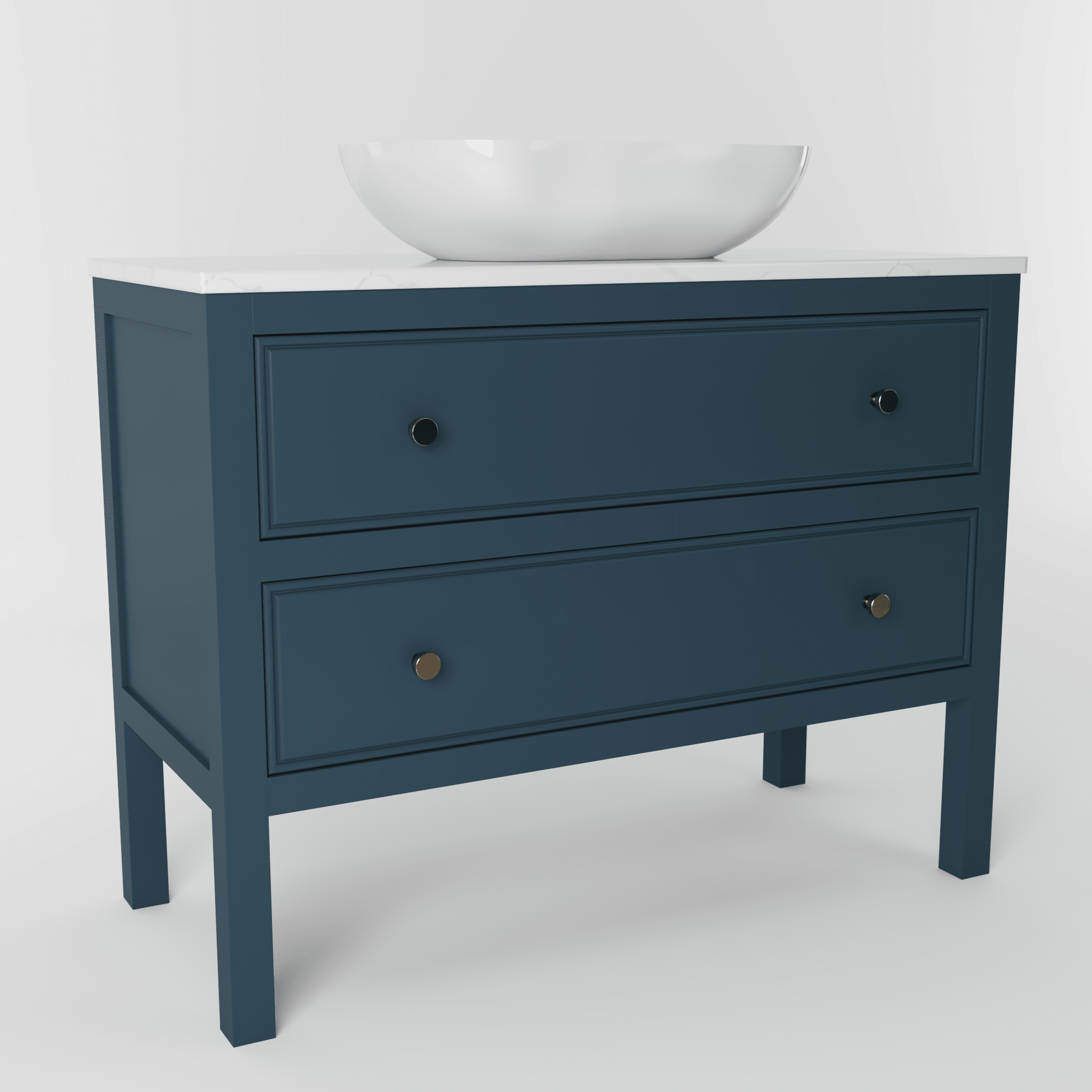 The Chester | Painted Beaded Vanity 1000mm Stiffkey Blue - Mockridge Design