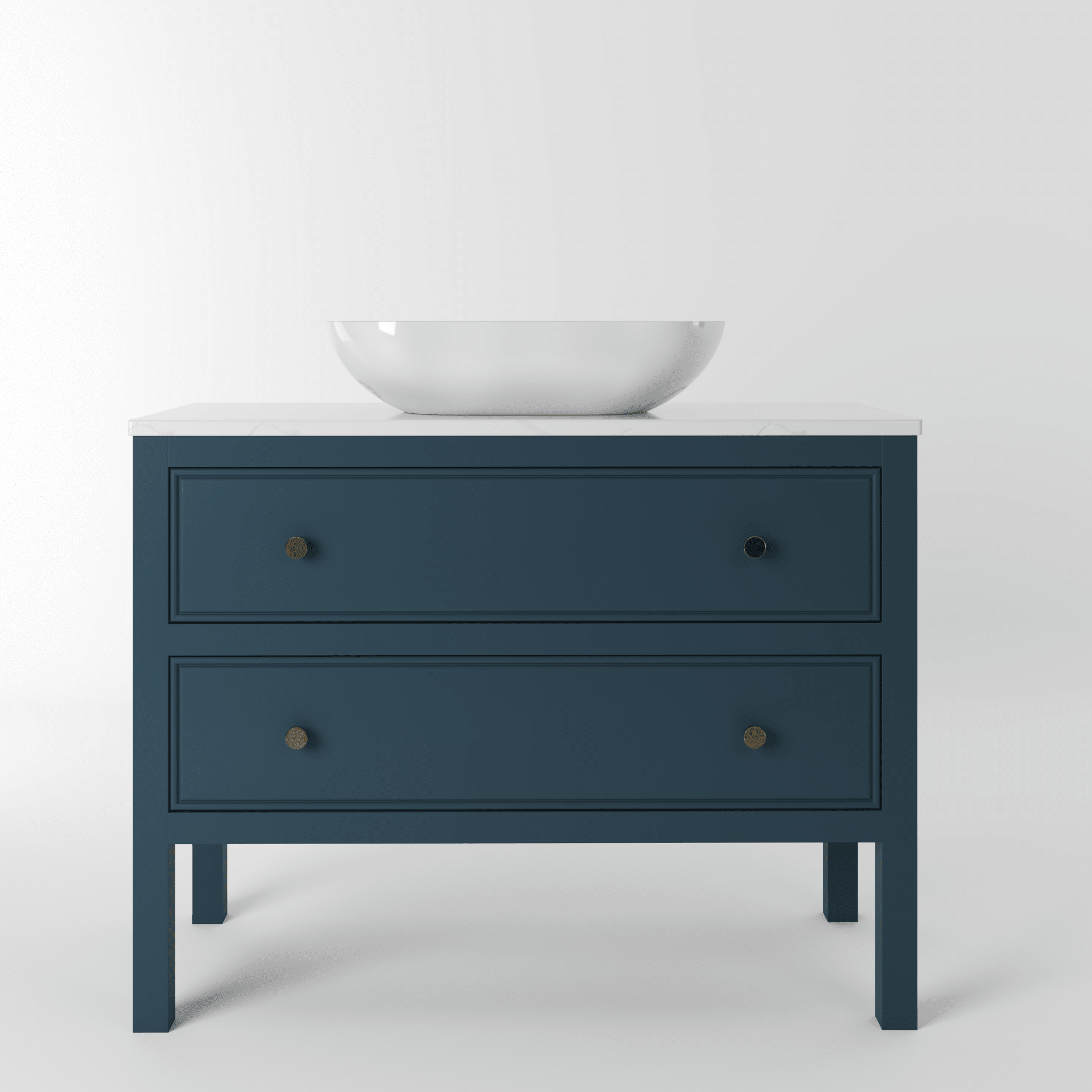 The Chester | Painted Beaded Vanity 1000mm Stiffkey Blue - Mockridge Design