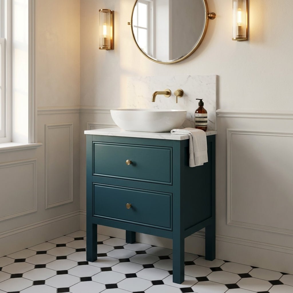 The Chester | Painted Beaded Vanity 600mm Stiffkey Blue - Mockridge Design
