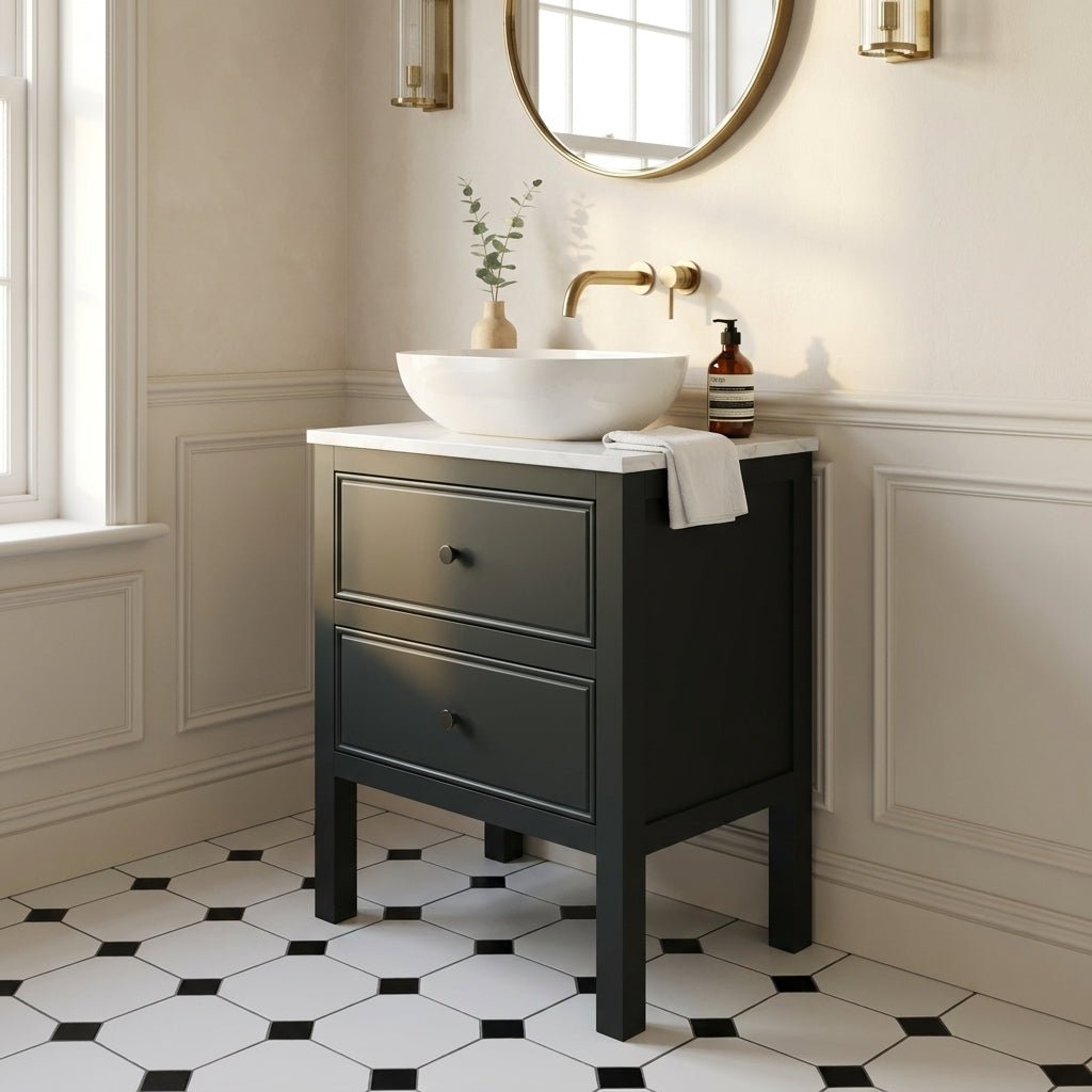 The Chester | Painted Beaded Vanity 600mm Studio Green - Mockridge Design