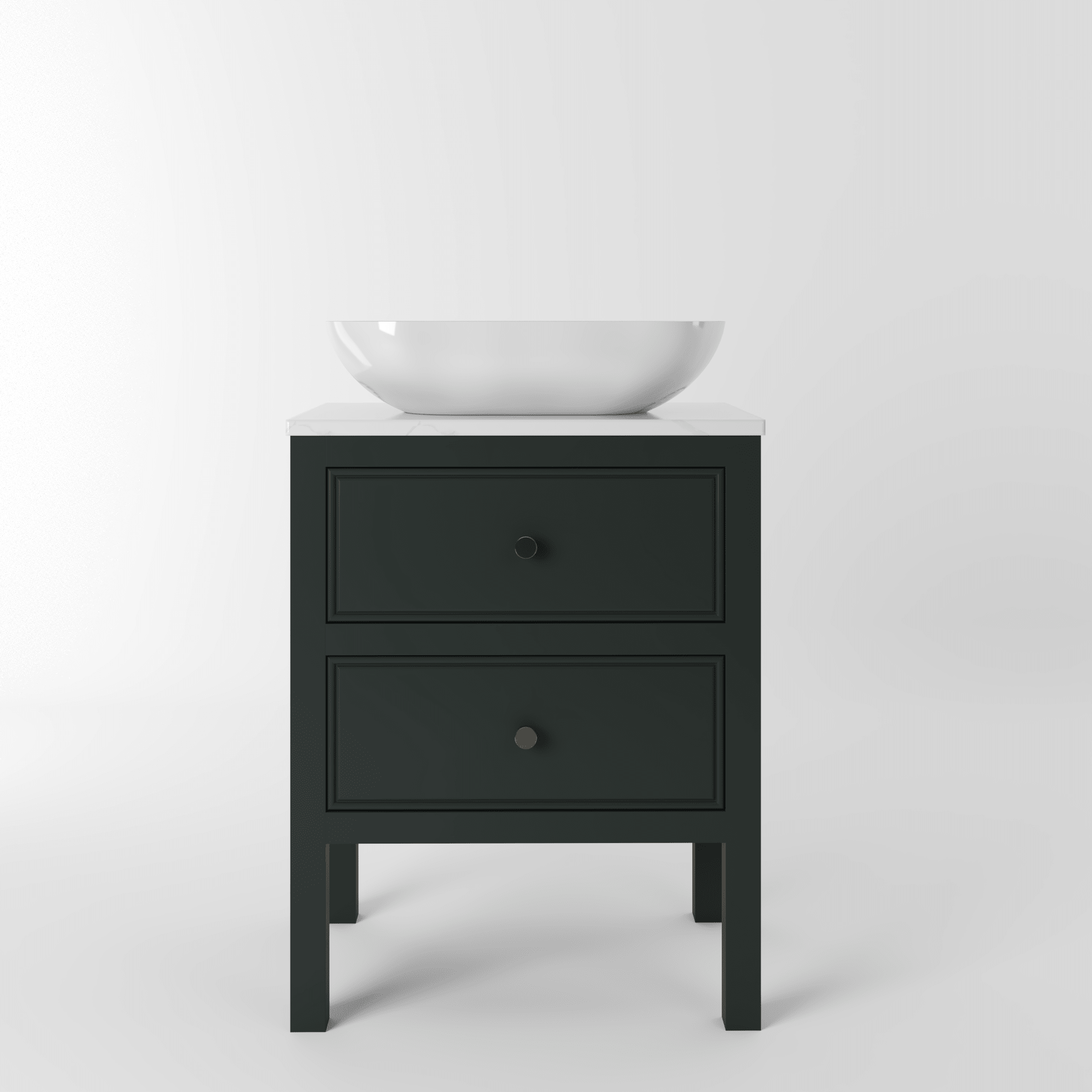 The Chester | Painted Beaded Vanity 600mm Studio Green - Mockridge Design