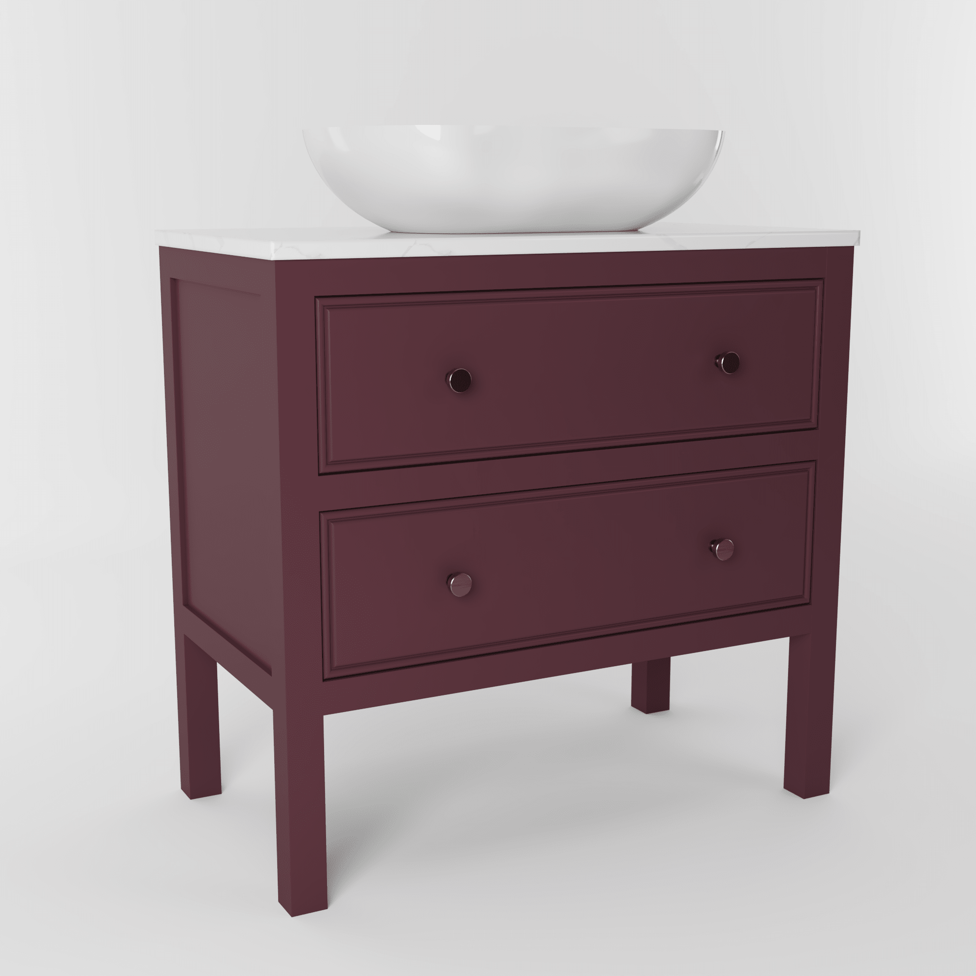The Chester | Painted Beaded Vanity 800mm Brinjal - Mockridge Design