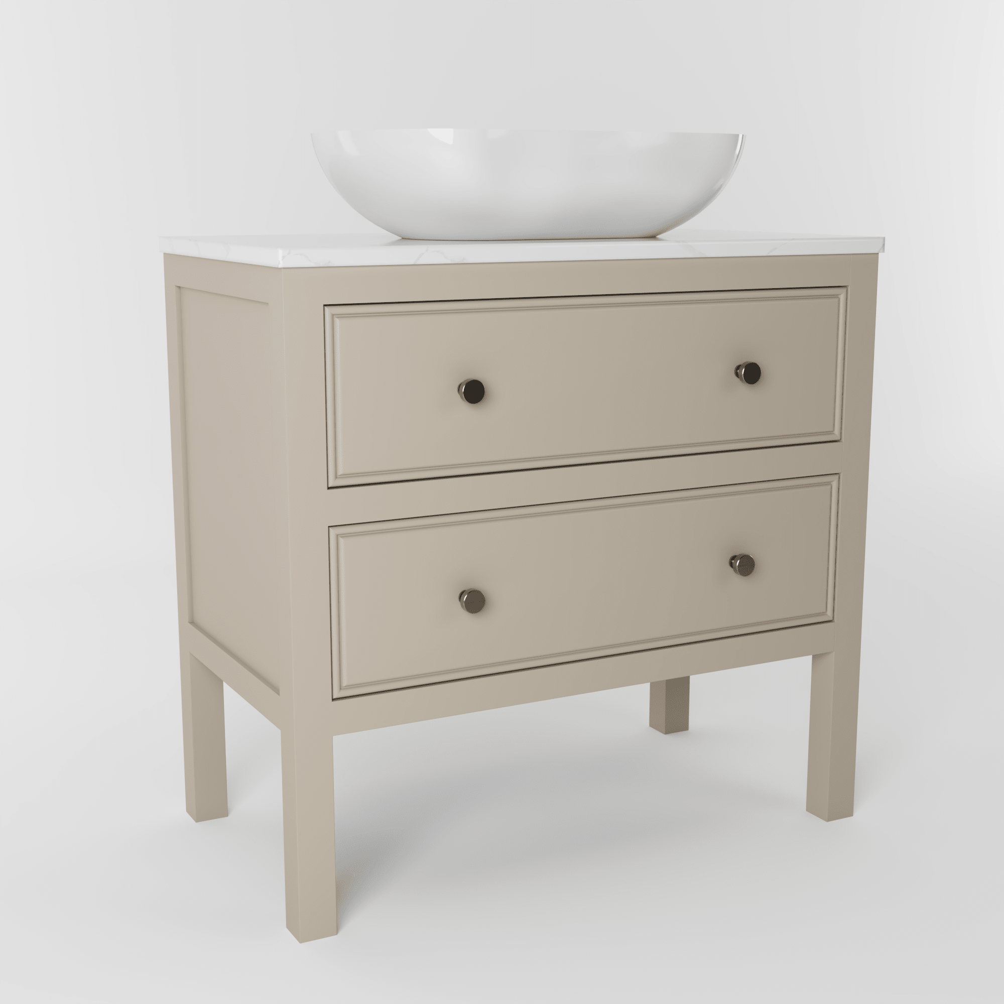 The Chester | Painted Beaded Vanity 800mm Elephants Breath - Mockridge Design