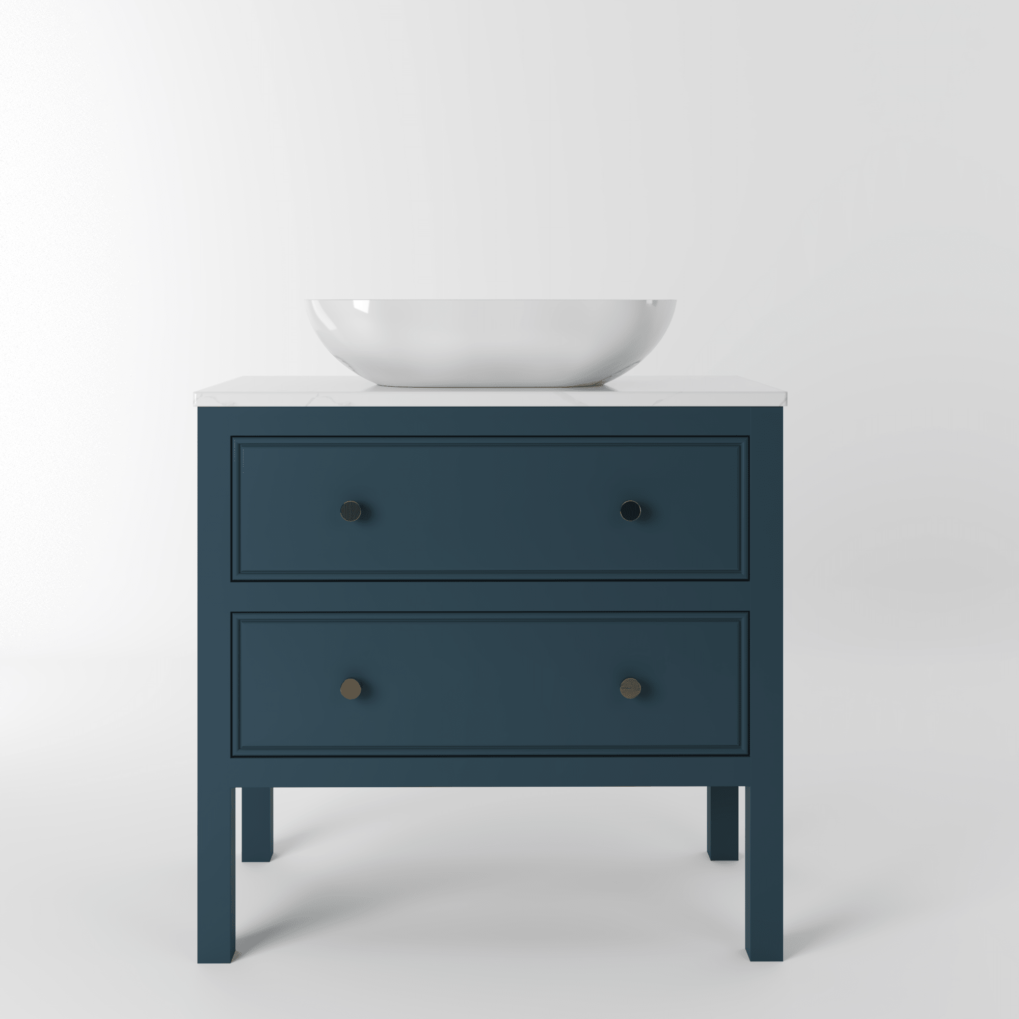 The Chester | Painted Beaded Vanity 800mm Stiffkey Blue - Mockridge Design