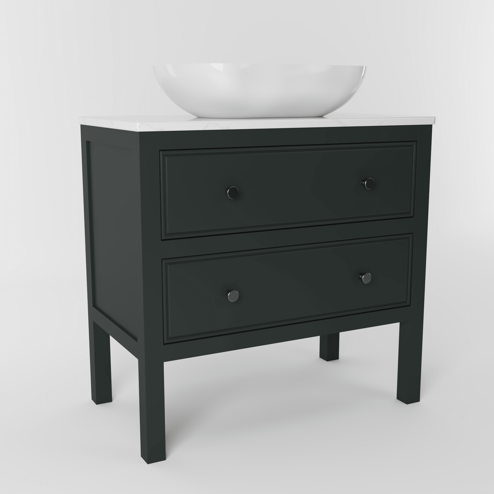 The Chester | Painted Beaded Vanity 800mm Studio Green - Mockridge Design