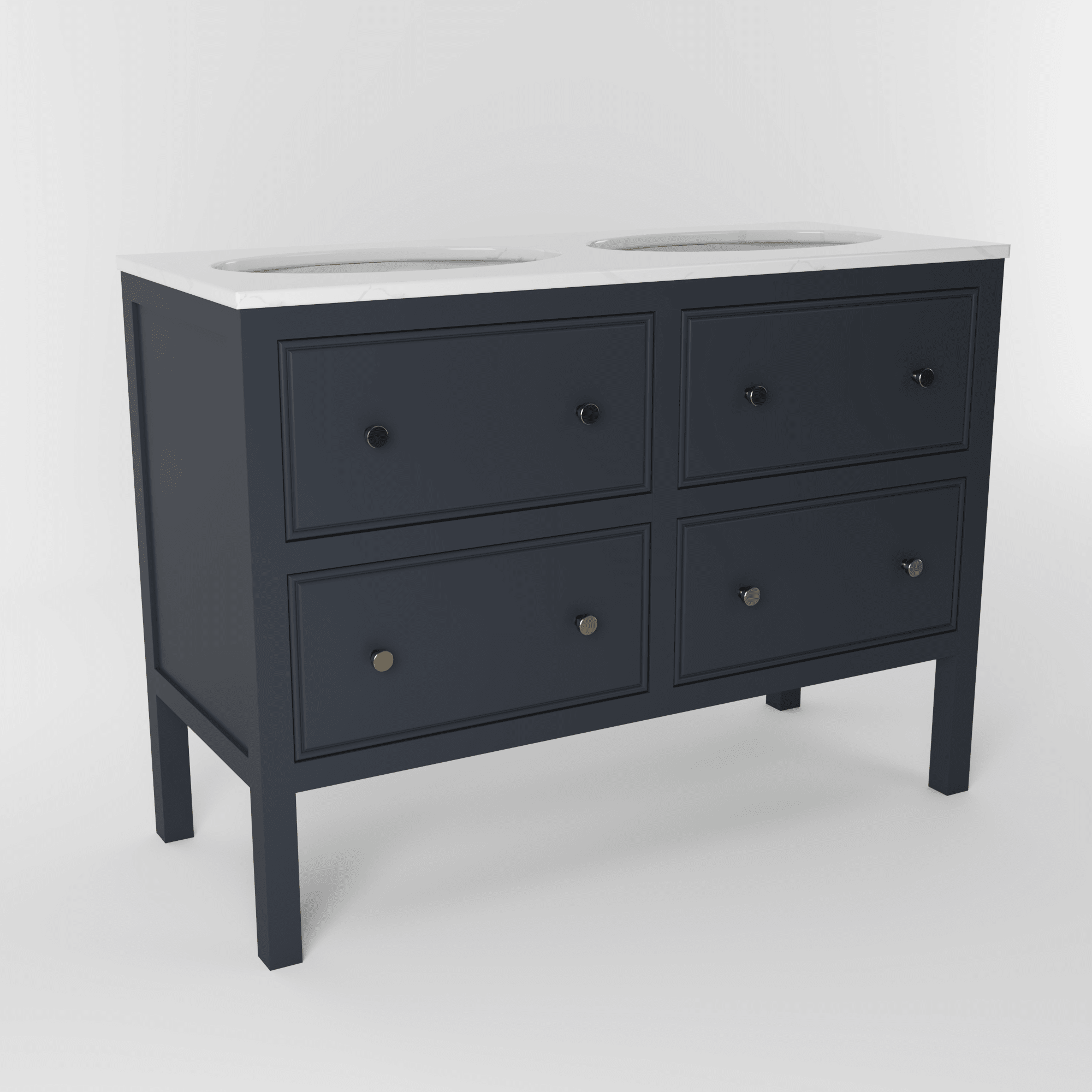 The Chester | Undermounted | Painted Beaded Double Vanity 1200mm Railings - Mockridge Design
