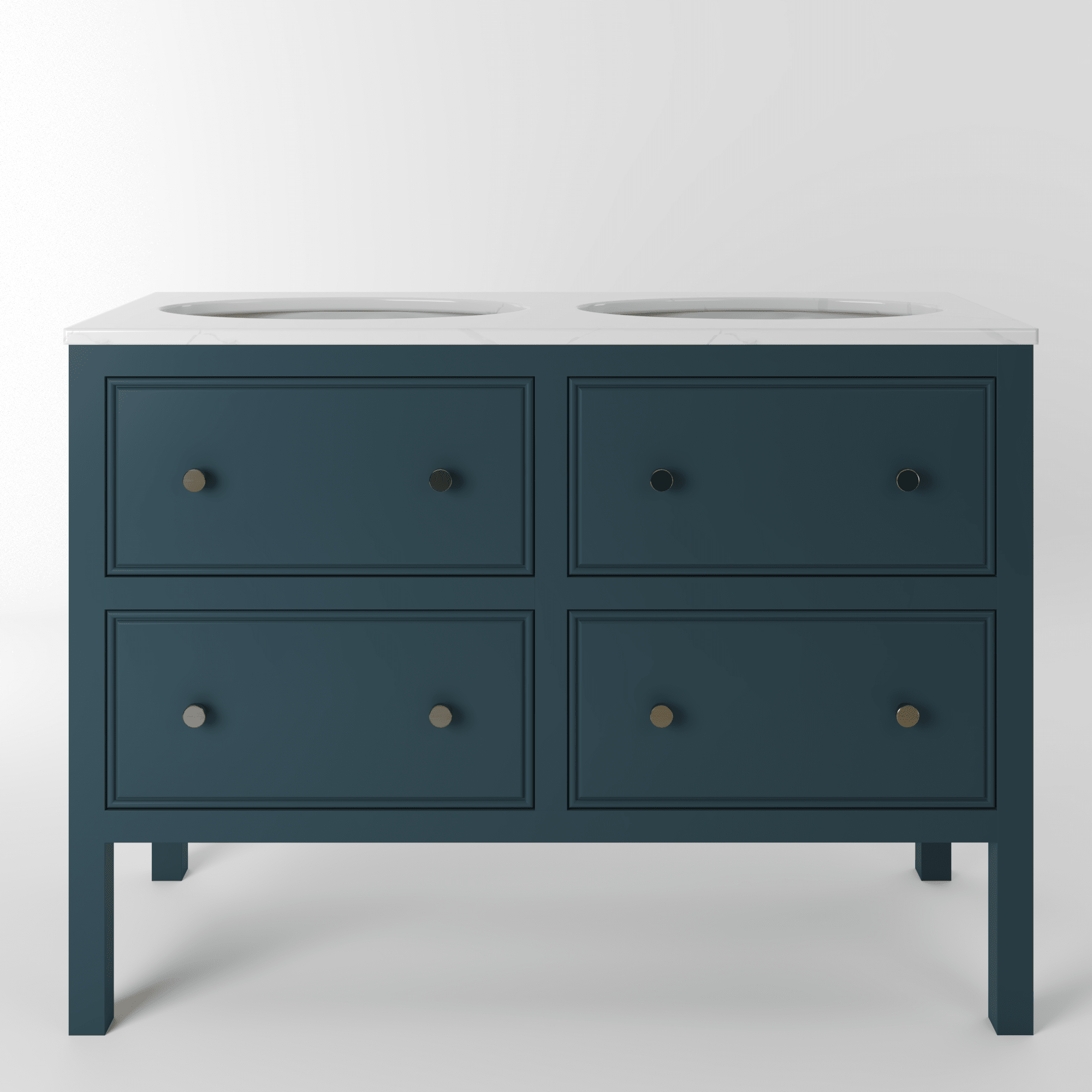 The Chester | Undermounted | Painted Beaded Double Vanity 1200mm Stiffkey Blue - Mockridge Design