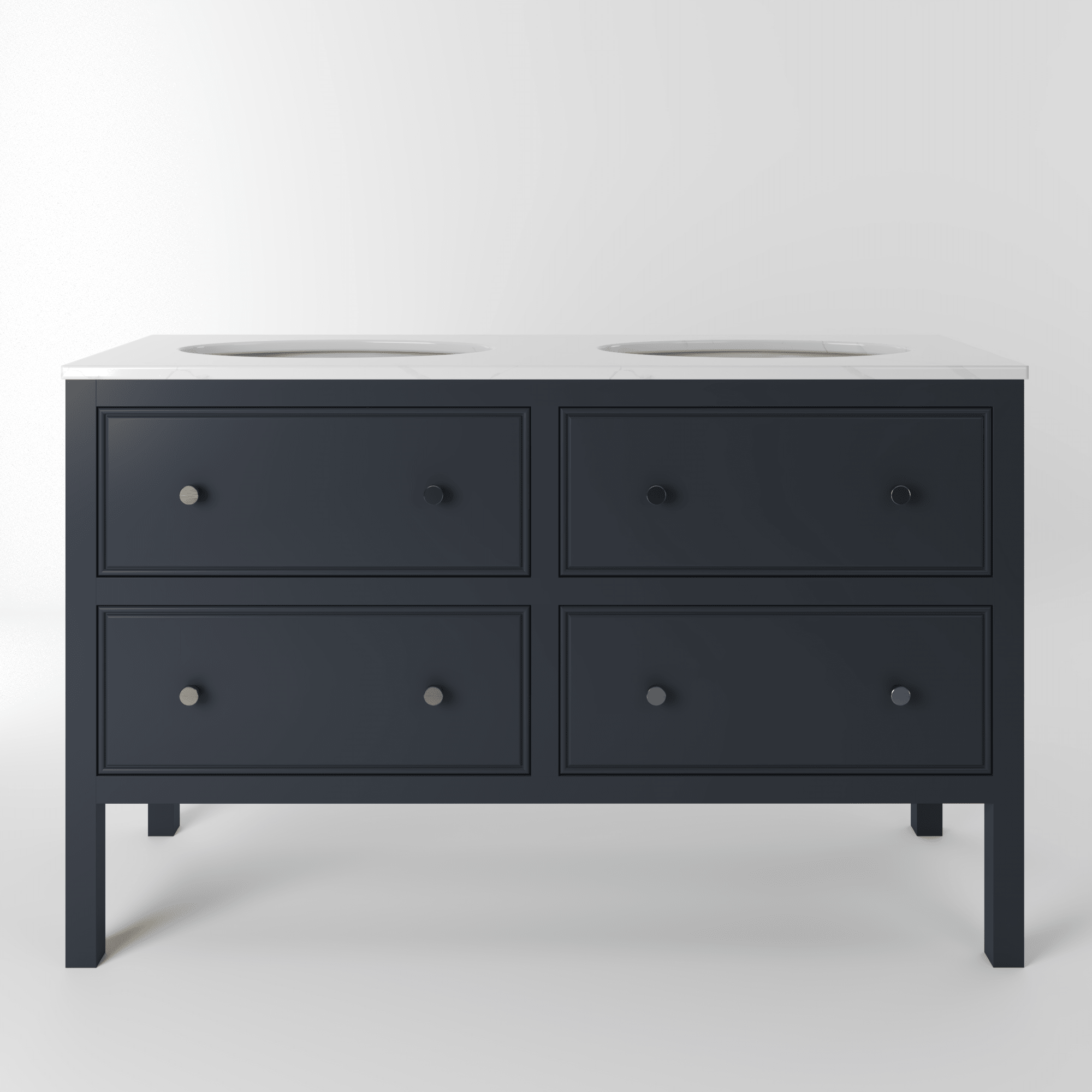 The Chester | Undermounted | Painted Beaded Double Vanity 1400mm Railings - Mockridge Design