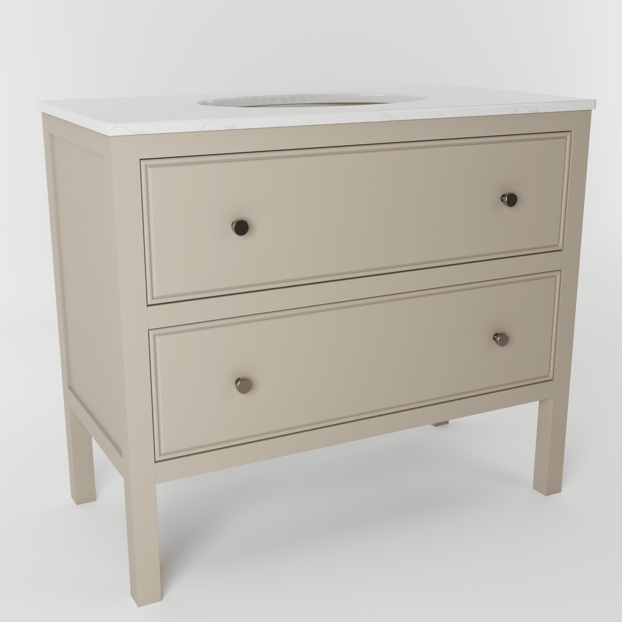 The Chester | Undermounted | Painted Beaded Vanity 1000mm Elephants Breath - Mockridge Design