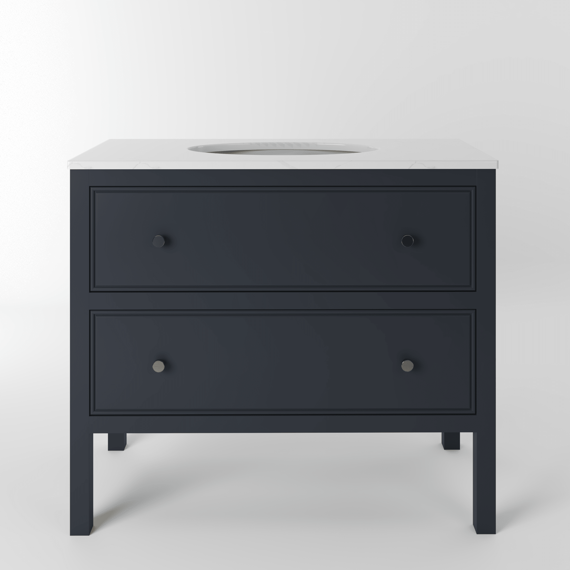 The Chester | Undermounted | Painted Beaded Vanity 1000mm Railings - Mockridge Design