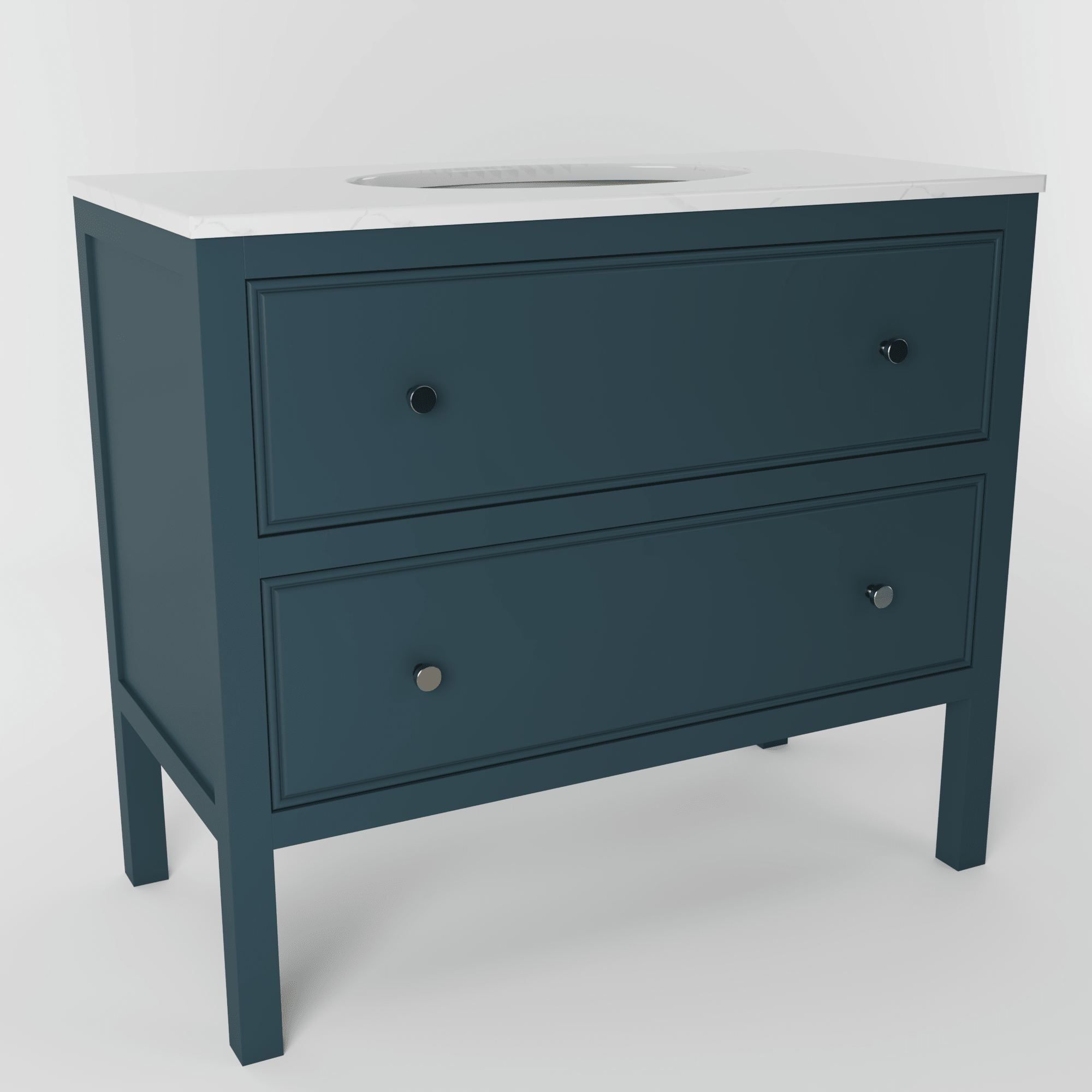 The Chester | Undermounted | Painted Beaded Vanity 1000mm Stiffkey Blue - Mockridge Design
