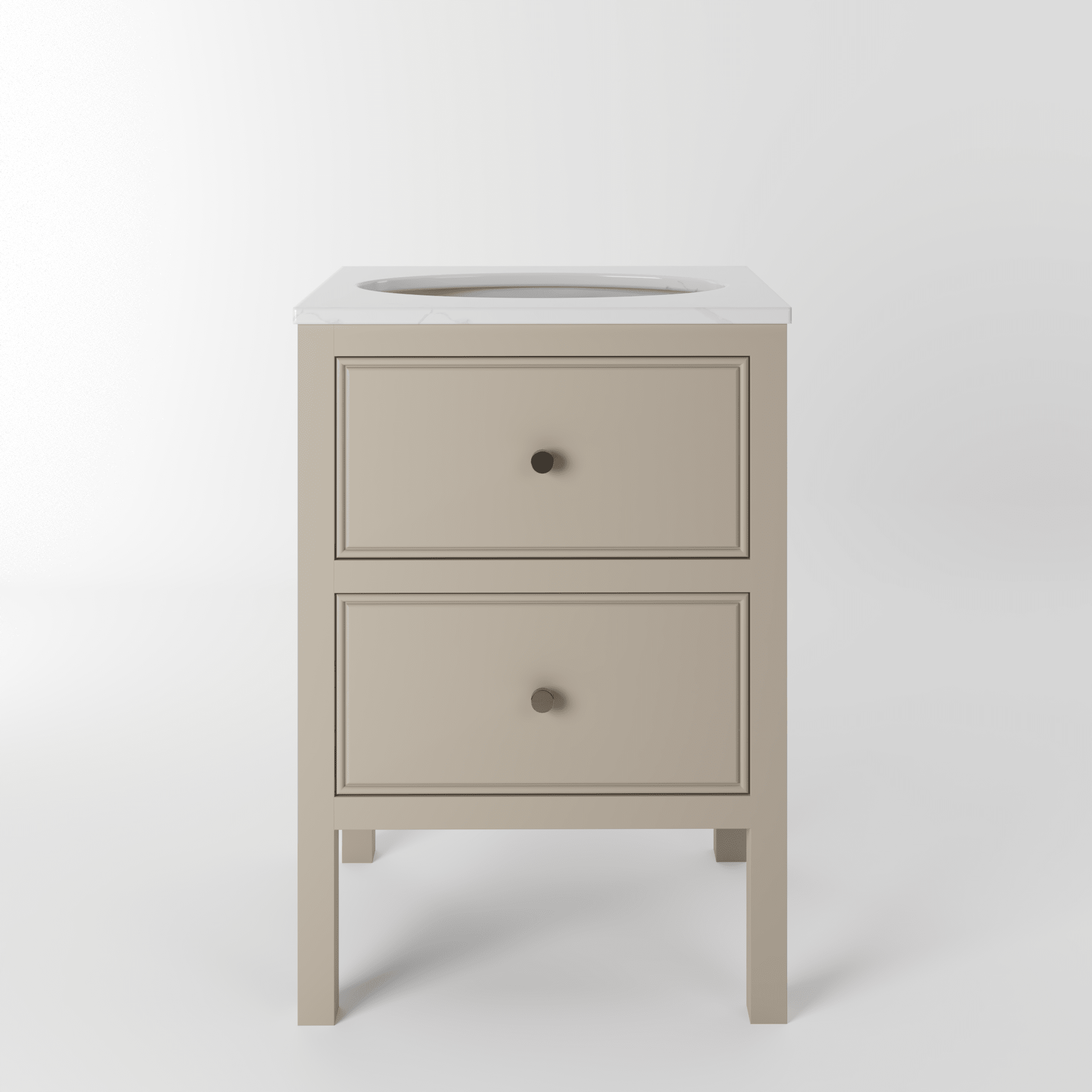 The Chester | Undermounted | Painted Beaded Vanity 600mm Elephants breath - Mockridge Design