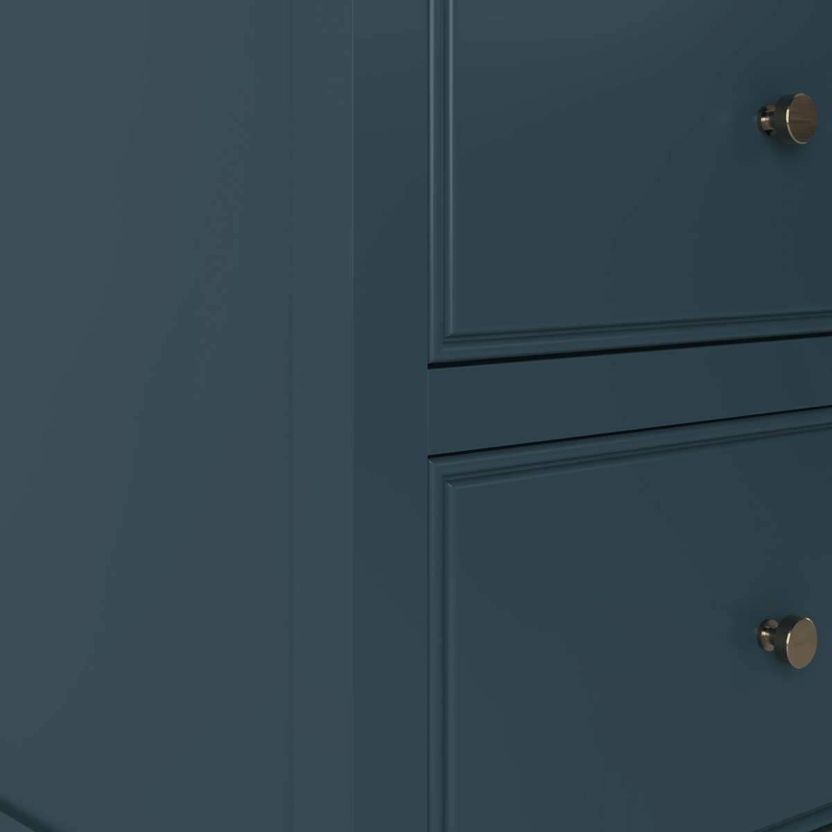 Technical dimensions drawing for The Chester | Undermounted | Painted Beaded Vanity 600mm Stiffkey Blue