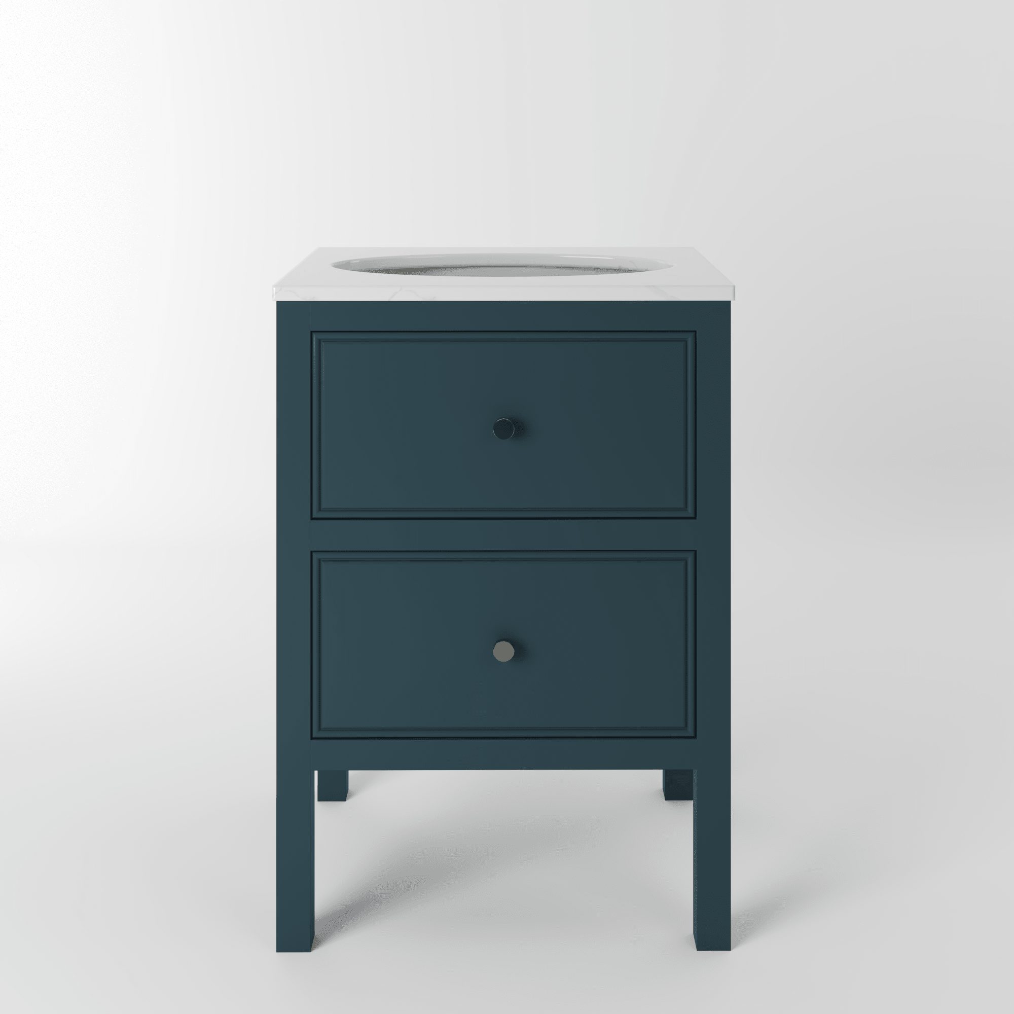 The Chester | Undermounted | Painted Beaded Vanity 600mm Stiffkey Blue - Mockridge Design