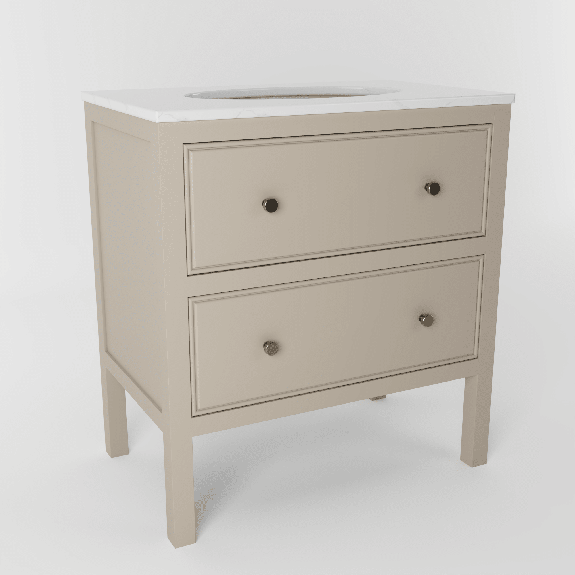 The Chester | Undermounted | Painted Beaded Vanity 800mm Elephants Breath - Mockridge Design