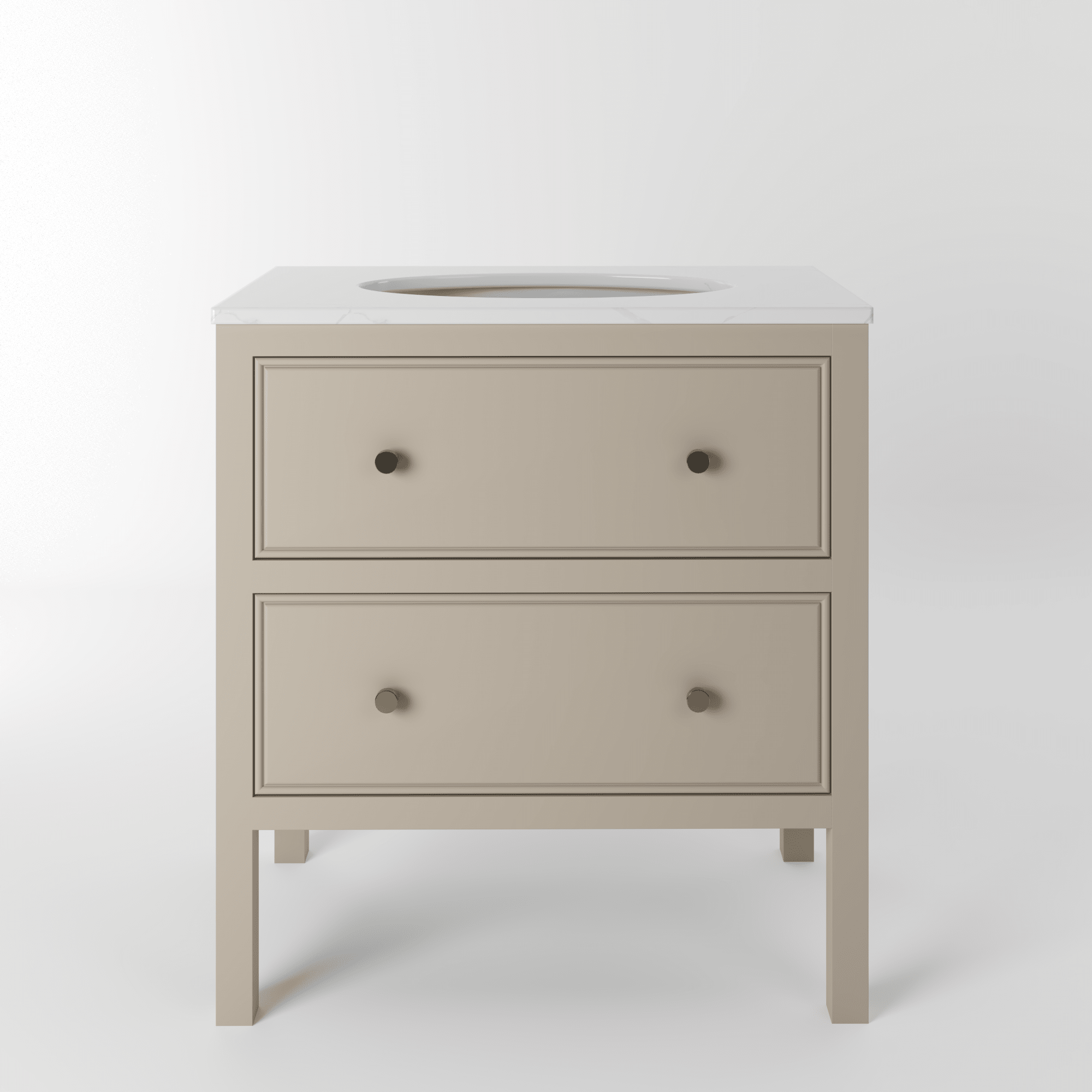 The Chester | Undermounted | Painted Beaded Vanity 800mm Elephants Breath - Mockridge Design
