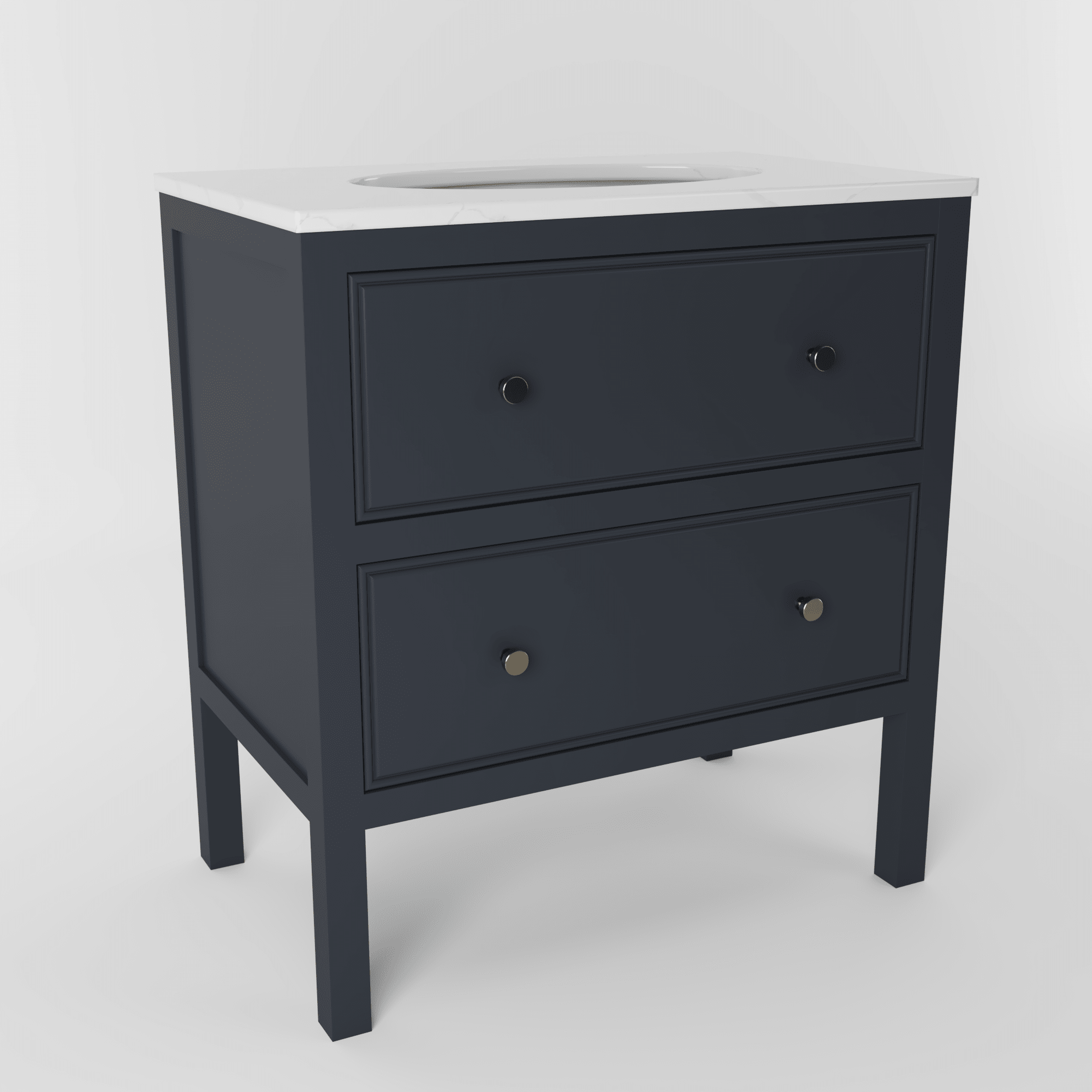 The Chester | Undermounted | Painted Beaded Vanity 800mm Railings - Mockridge Design