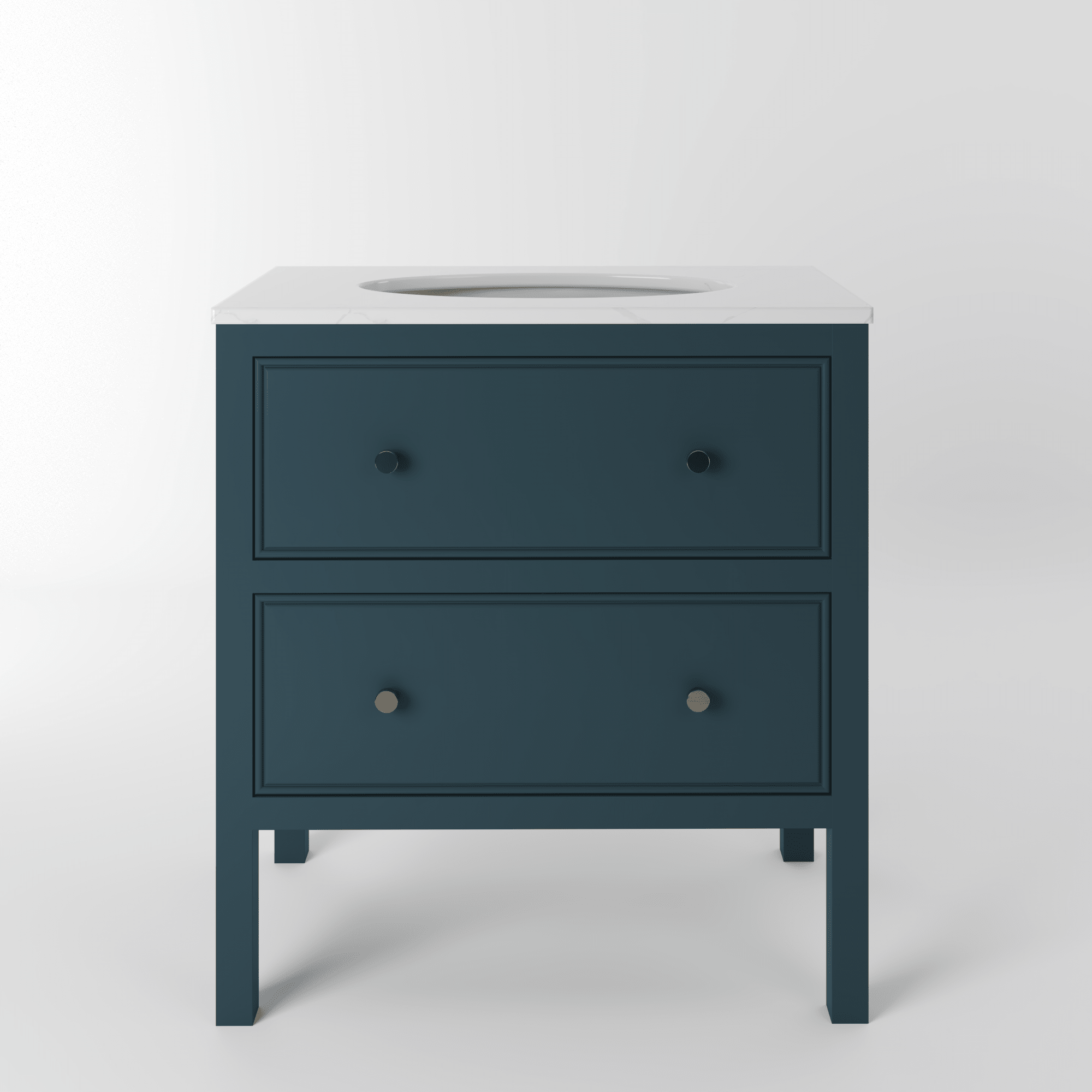 The Chester | Undermounted | Painted Beaded Vanity 800mm Stiffkey Blue - Mockridge Design
