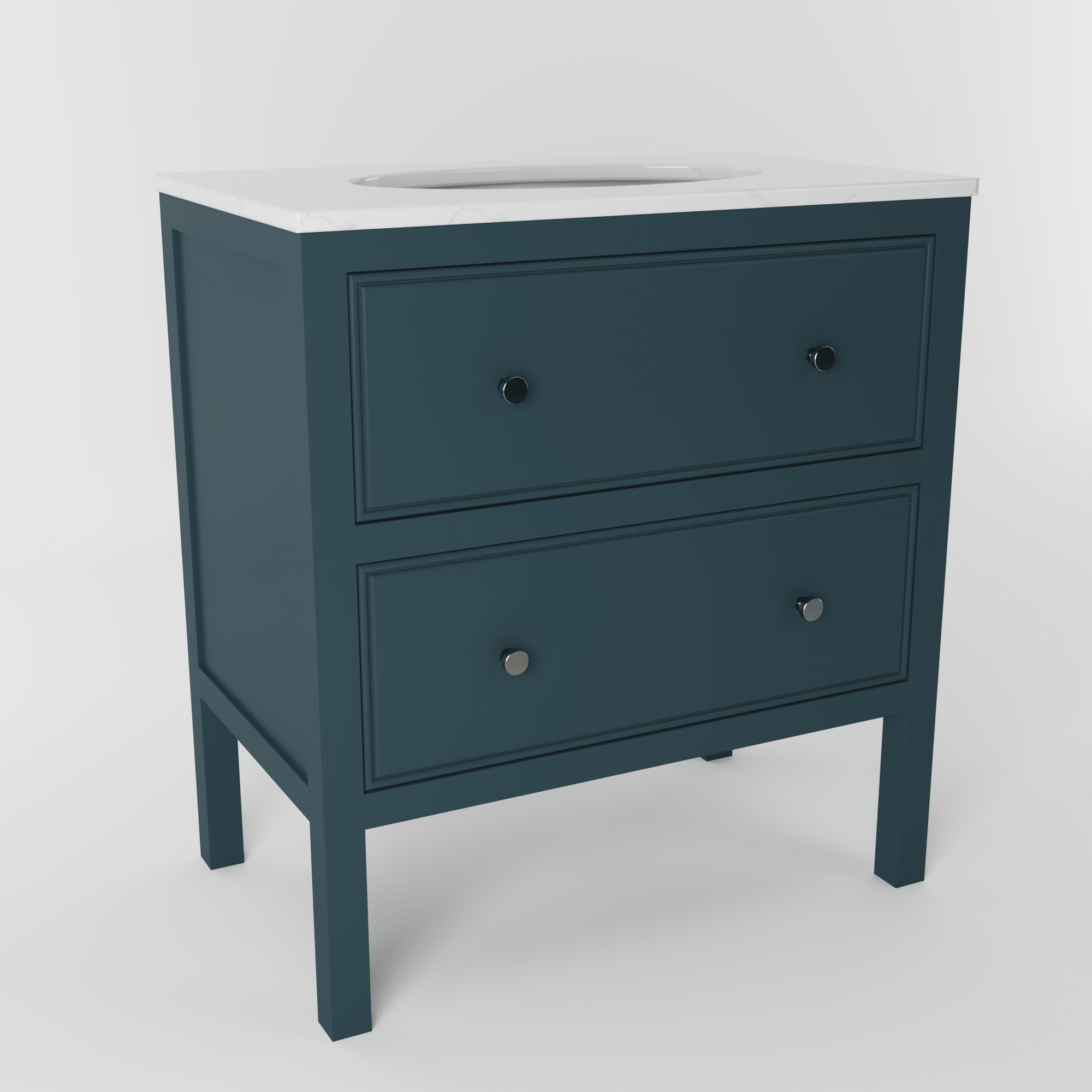 The Chester | Undermounted | Painted Beaded Vanity 800mm Stiffkey Blue - Mockridge Design