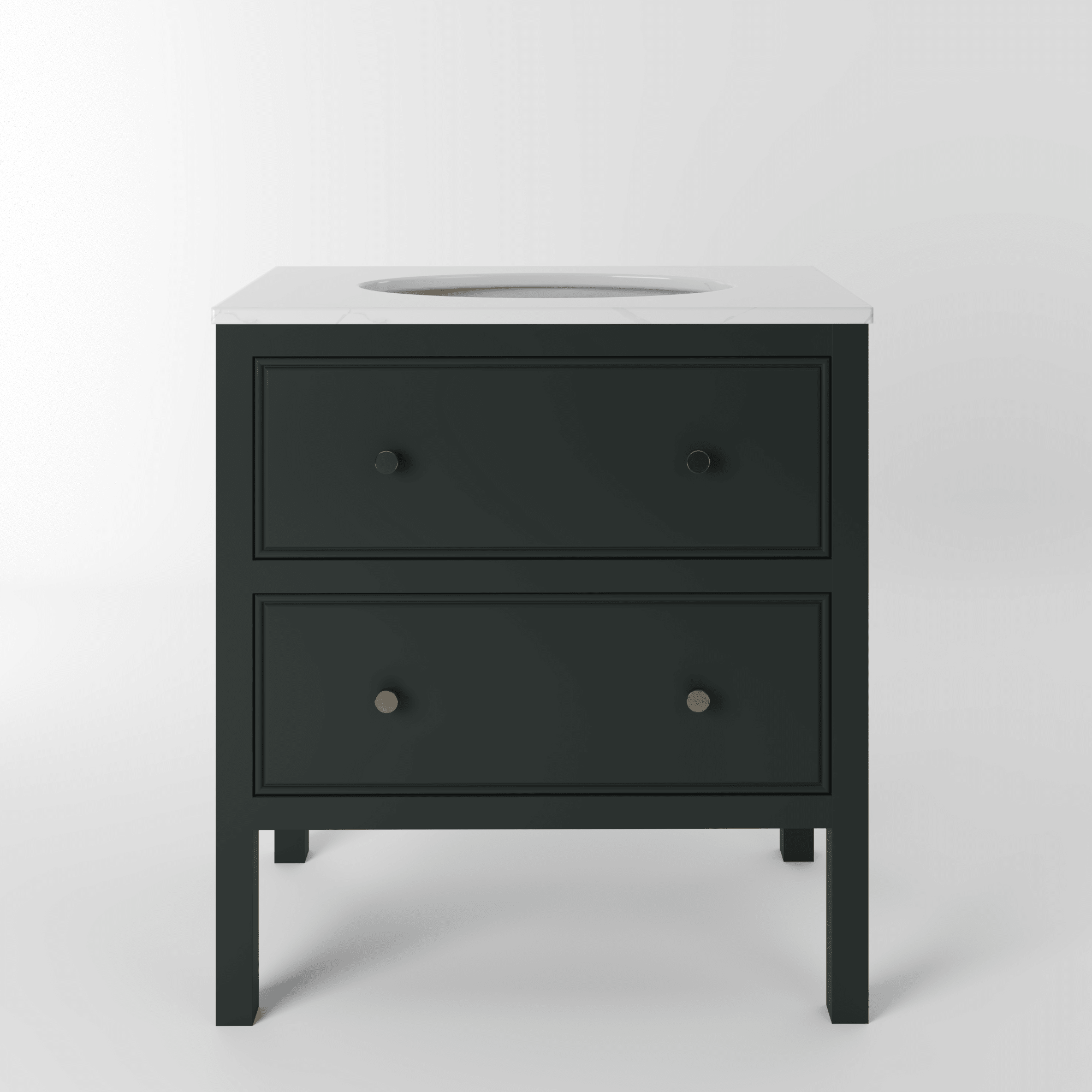 The Chester | Undermounted | Painted Beaded Vanity 800mm Studio Green - Mockridge Design
