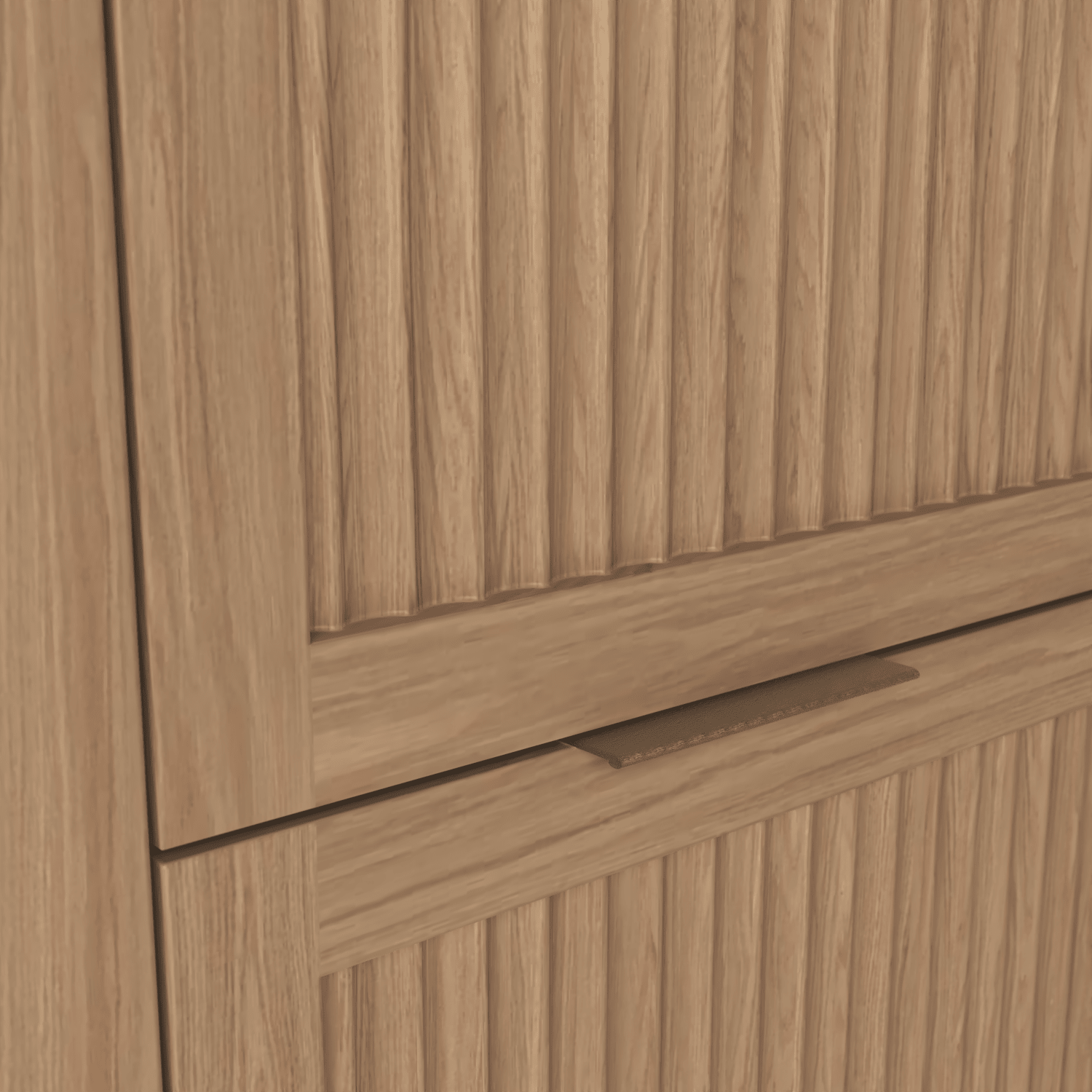 The Clifton | Oak Fluted Double Vanity 1600mm | Natural - Mockridge Design