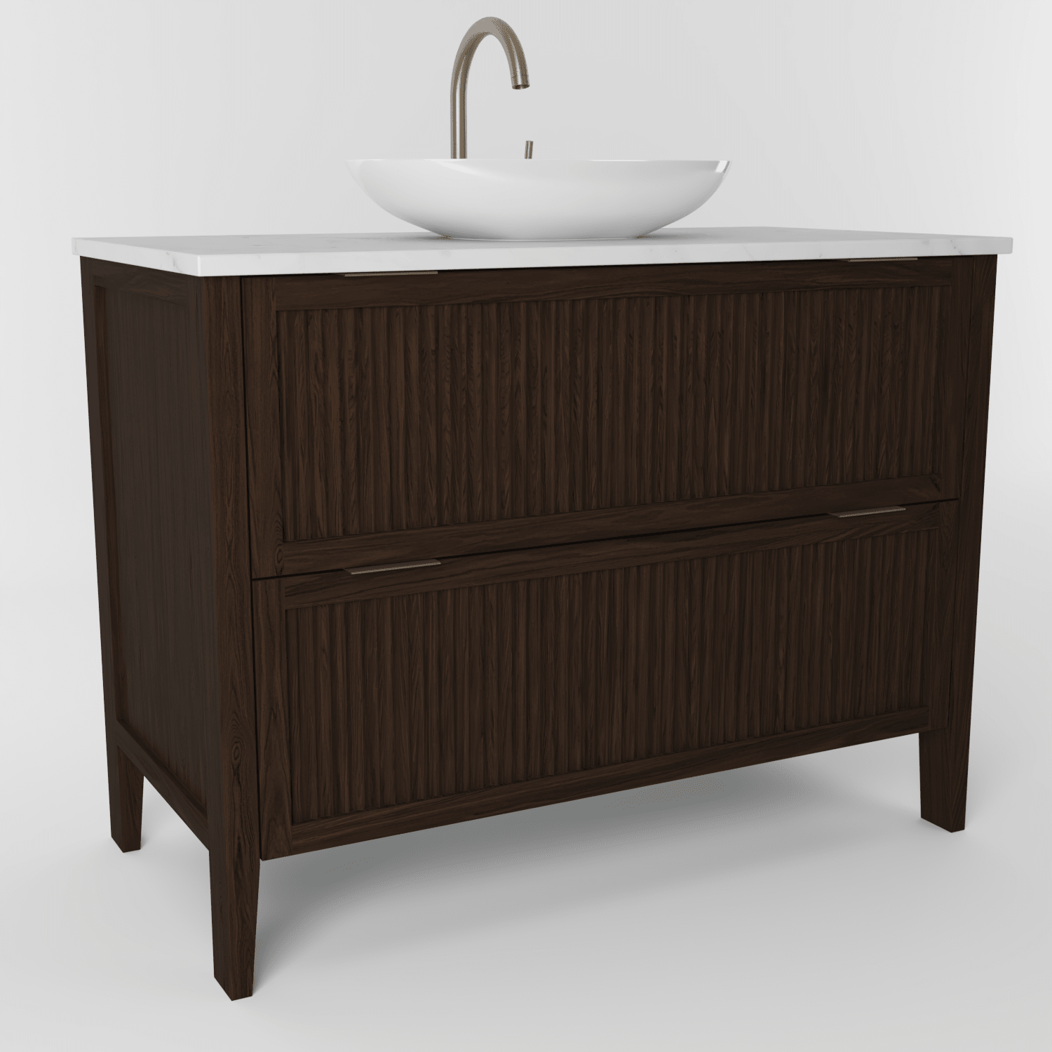 The Clifton | Oak Fluted Vanity 1000mm | Espresso - Mockridge Design