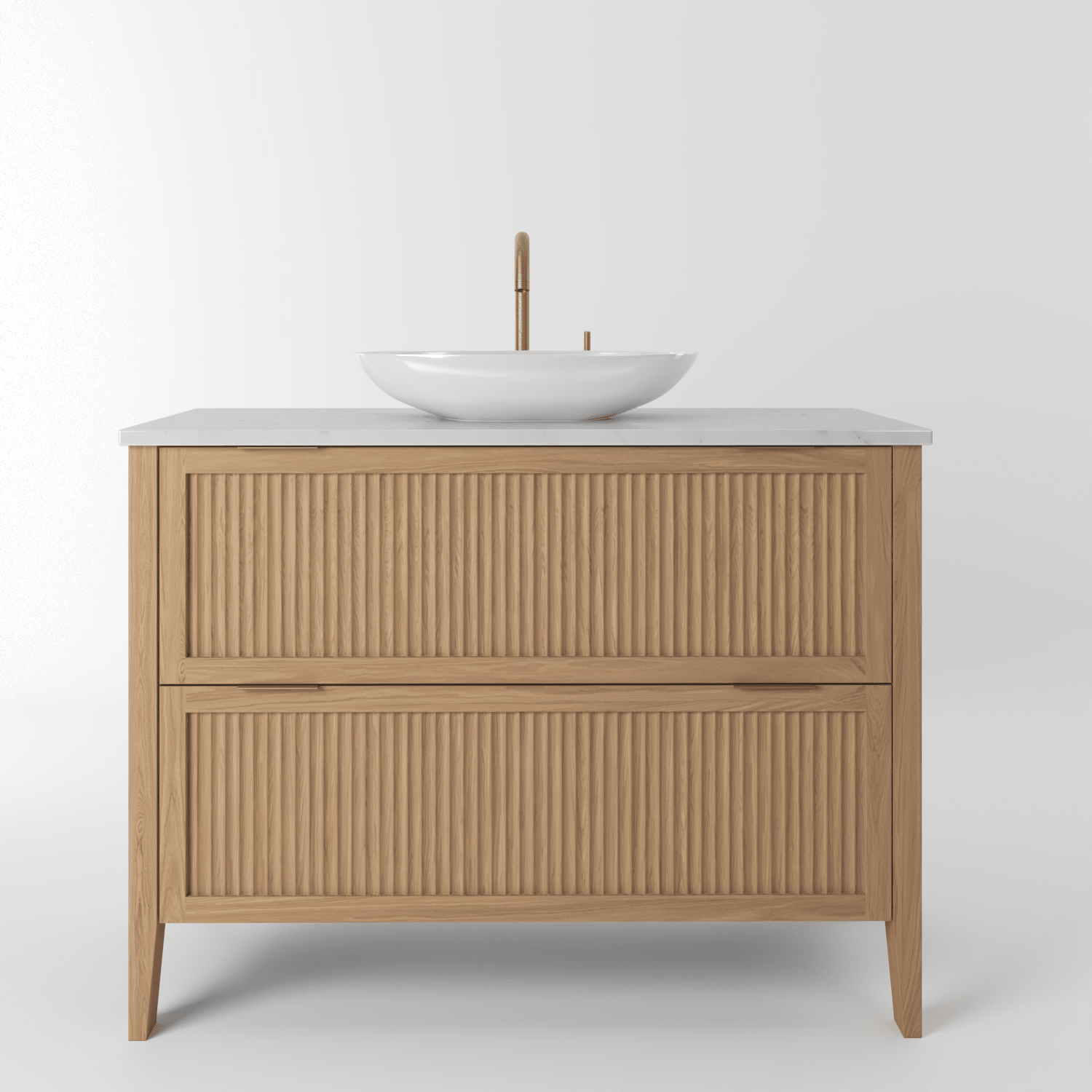 The Clifton | Oak Fluted Vanity 1000mm | Natural - Mockridge Design