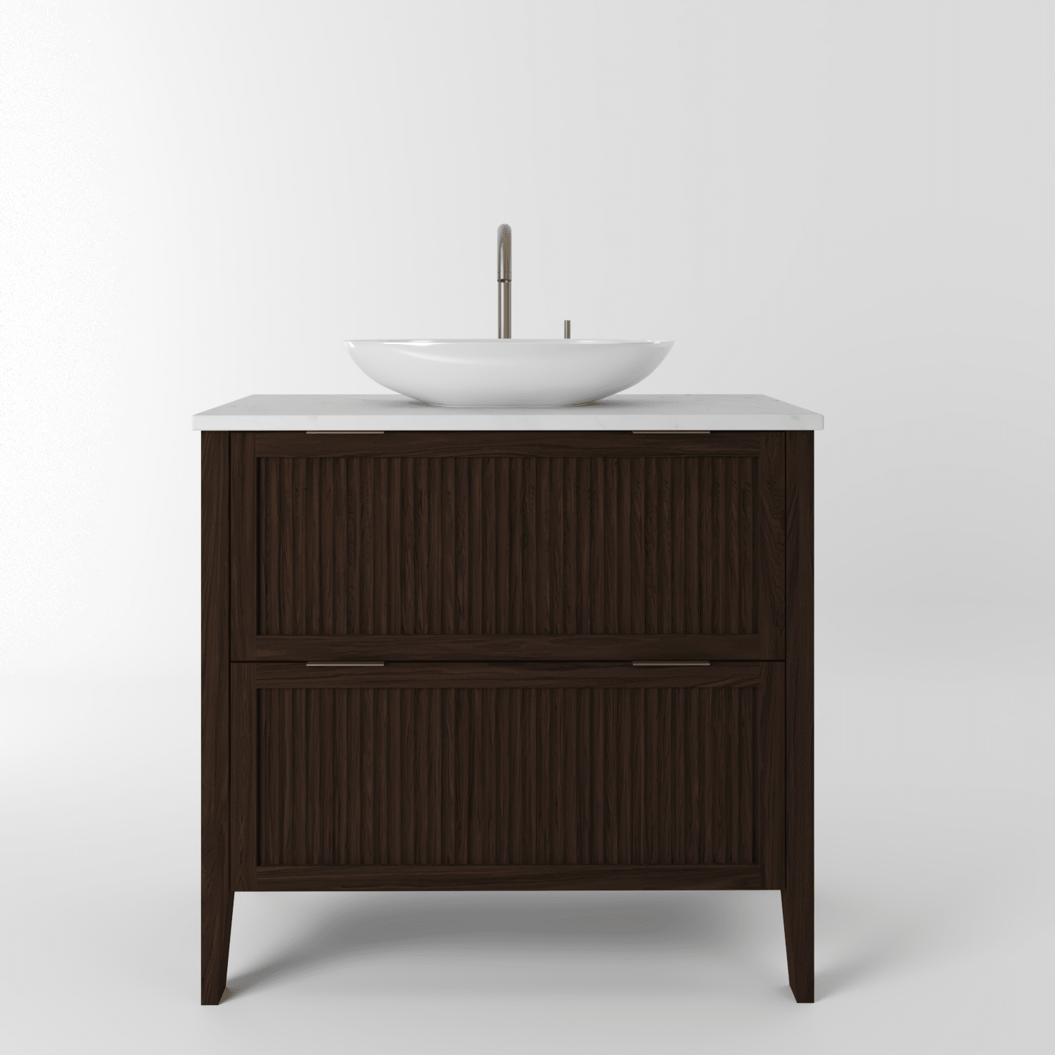 The Clifton | Oak Fluted Vanity 800mm | Espresso - Mockridge Design
