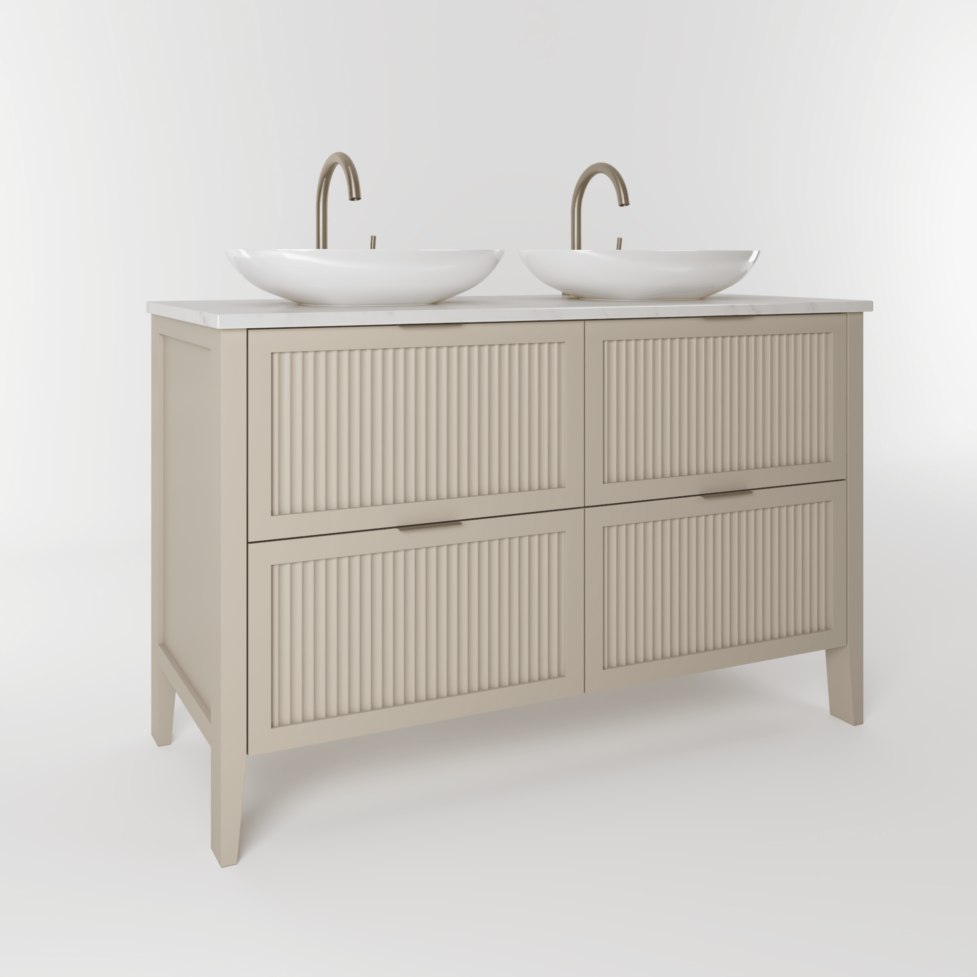 The Clifton | Painted Fluted Double Vanity 1200mm Elephants Breath - Mockridge Design
