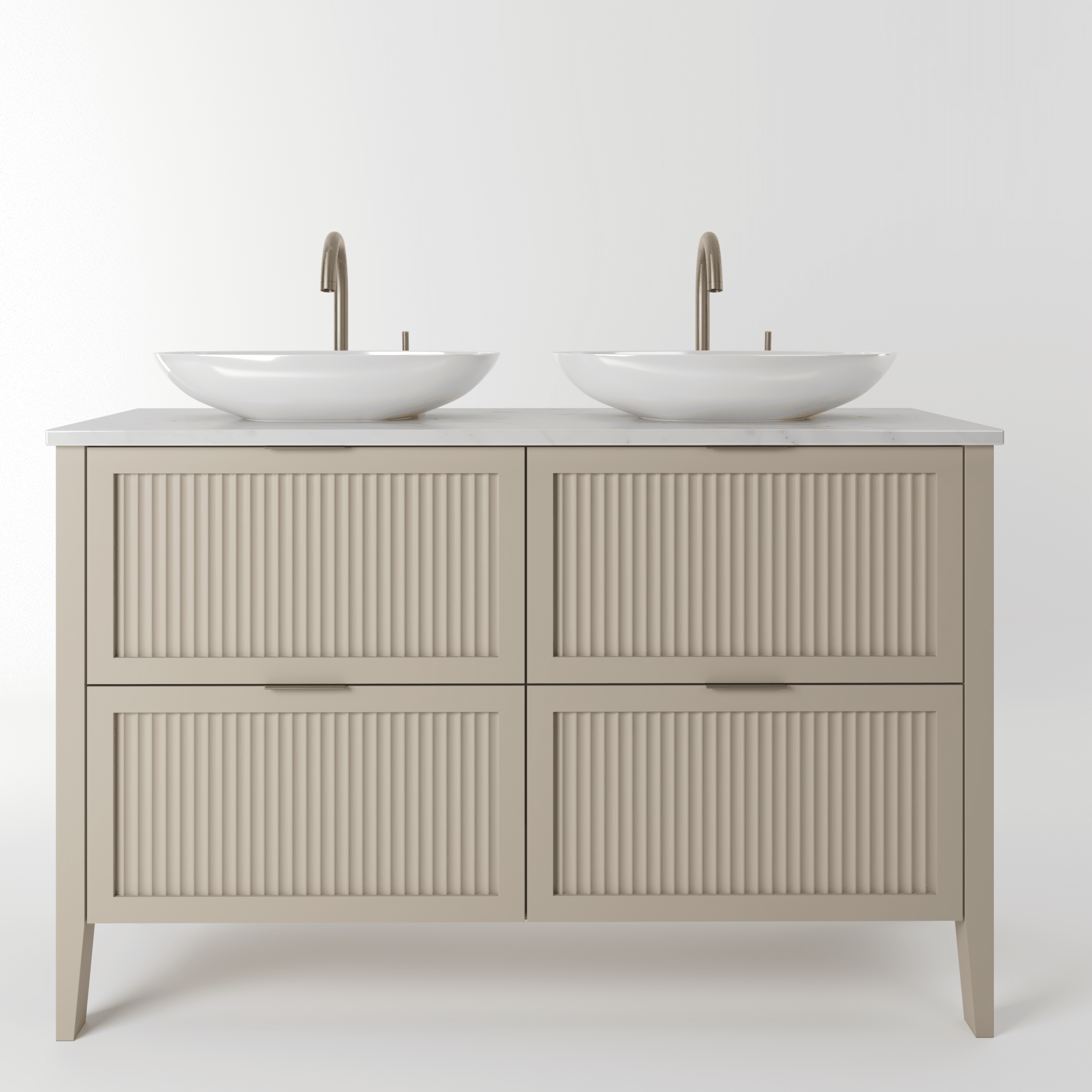 The Clifton | Painted Fluted Double Vanity 1200mm Elephants Breath - Mockridge Design