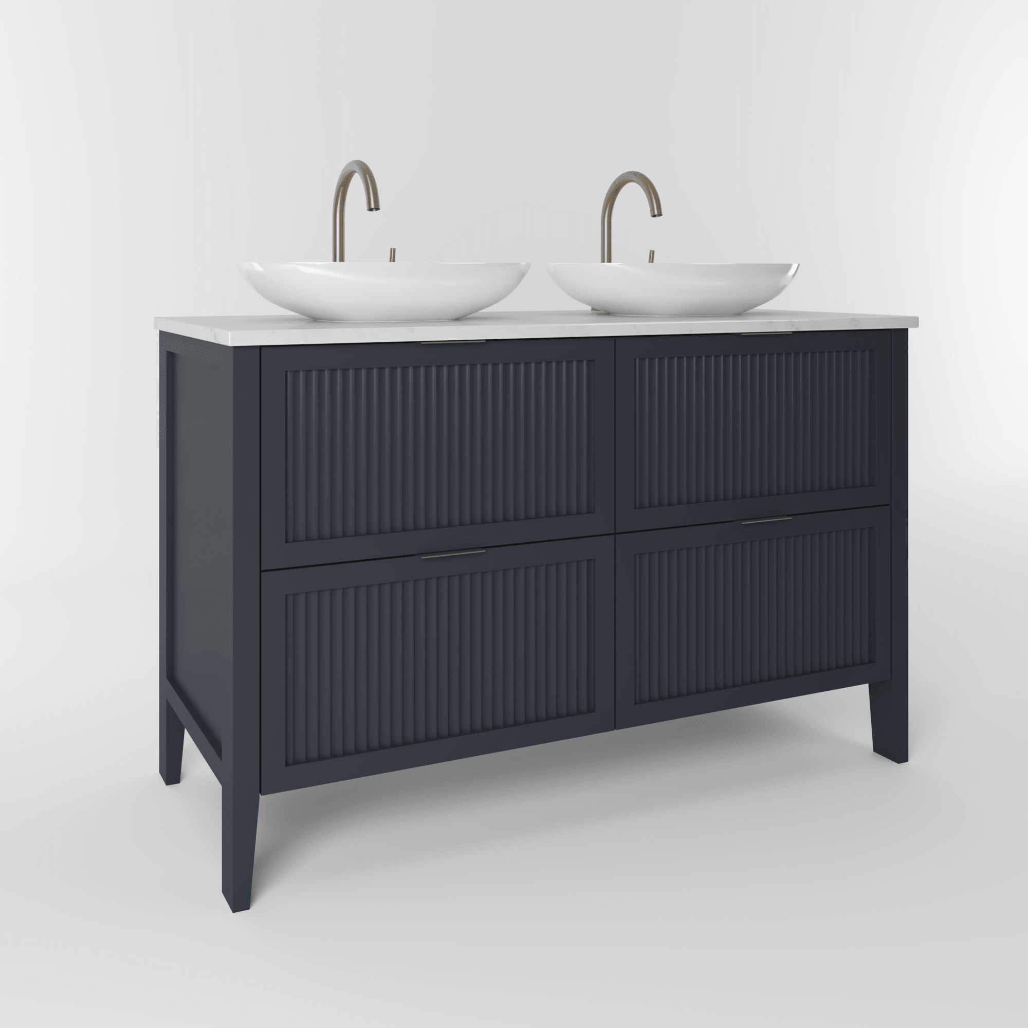 The Clifton | Painted Fluted Double Vanity 1200mm Railings - Mockridge Design