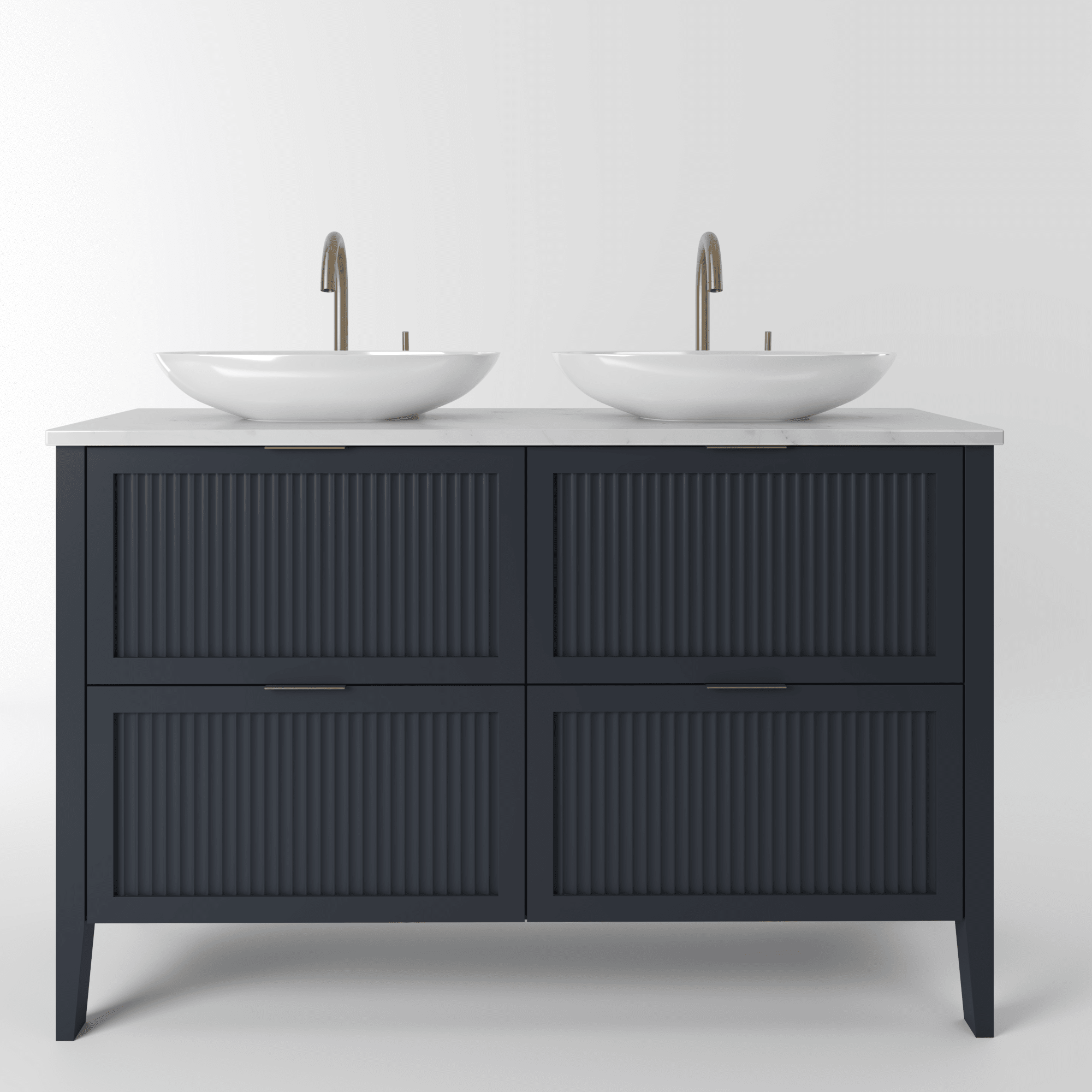 The Clifton | Painted Fluted Double Vanity 1200mm Railings - Mockridge Design