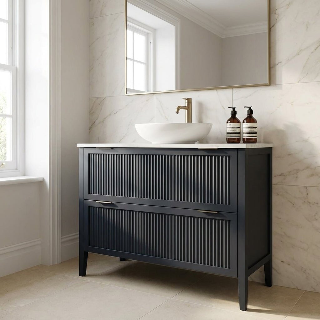 The Clifton | Painted Fluted Vanity 1000mm Railings - Mockridge Design