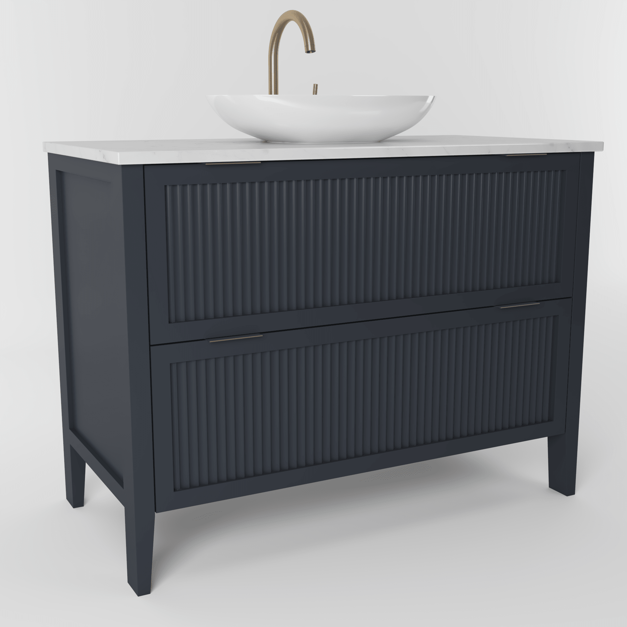 The Clifton | Painted Fluted Vanity 1000mm Railings - Mockridge Design