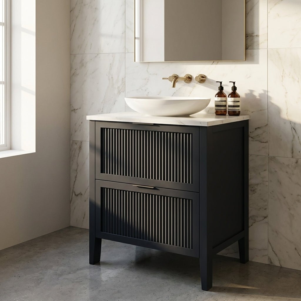 The Clifton | Painted Fluted Vanity 600mm Railings - Mockridge Design