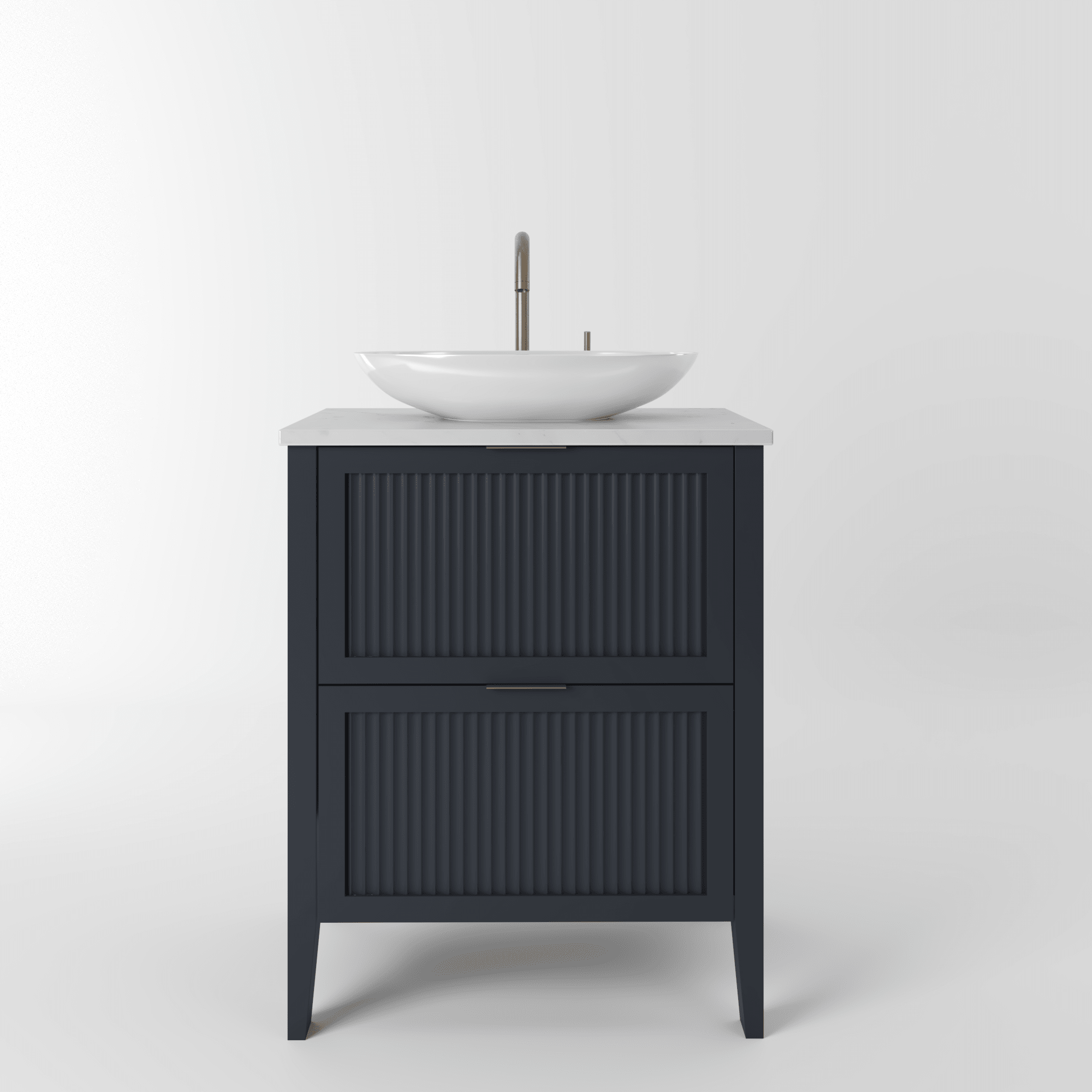 The Clifton | Painted Fluted Vanity 600mm Railings - Mockridge Design