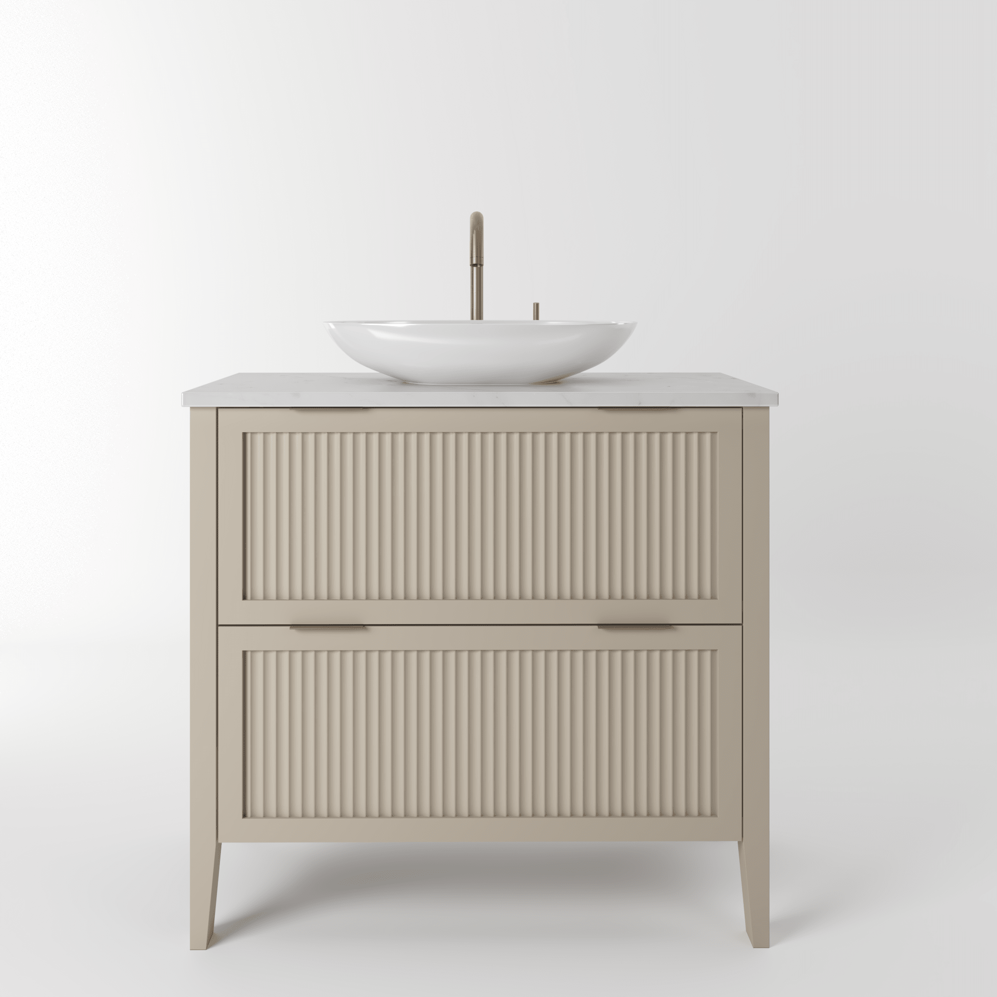 The Clifton | Painted Fluted Vanity 800mm Elephants Breath - Mockridge Design