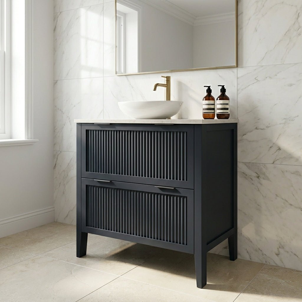 The Clifton | Painted Fluted Vanity 800mm Railings - Mockridge Design