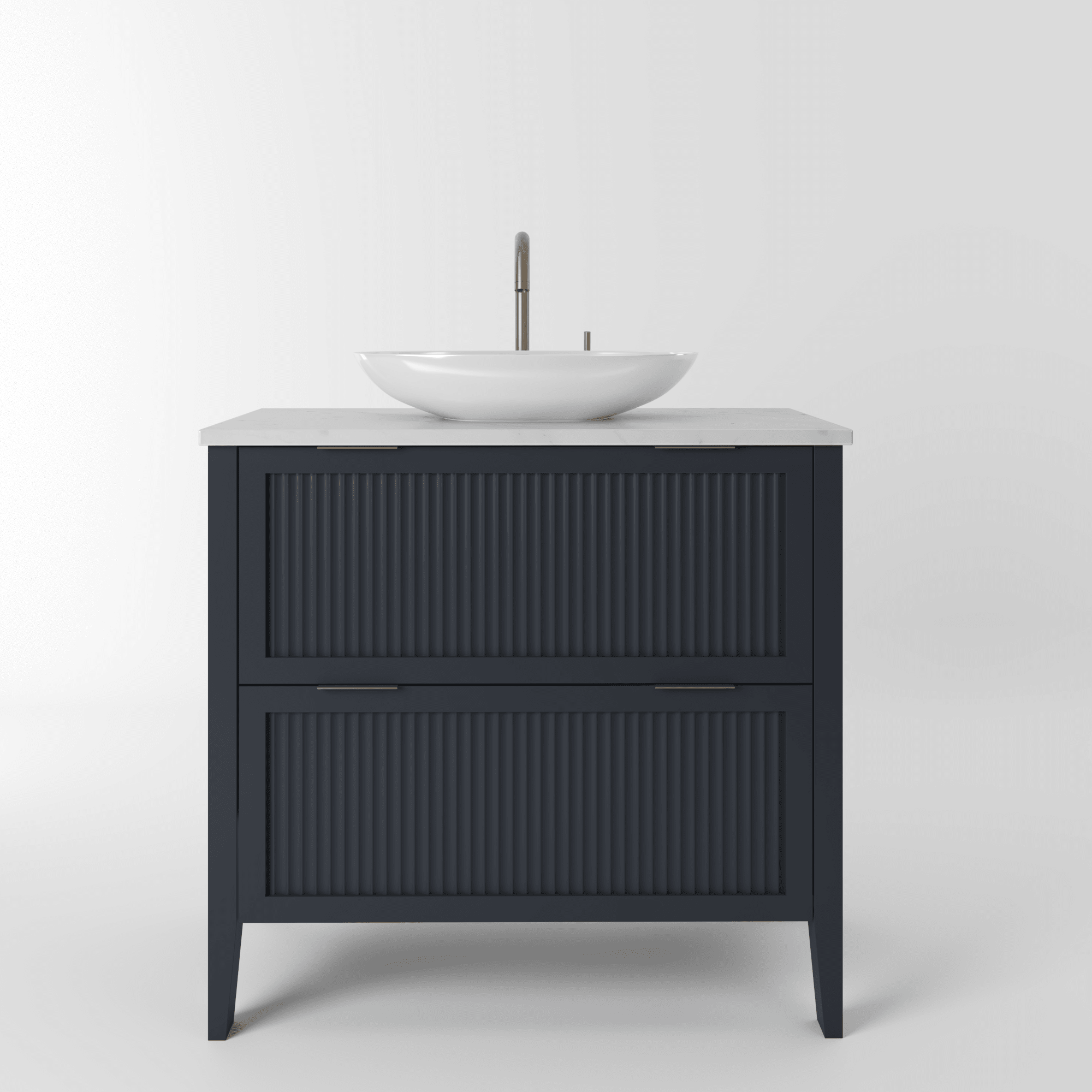 The Clifton | Painted Fluted Vanity 800mm Railings - Mockridge Design
