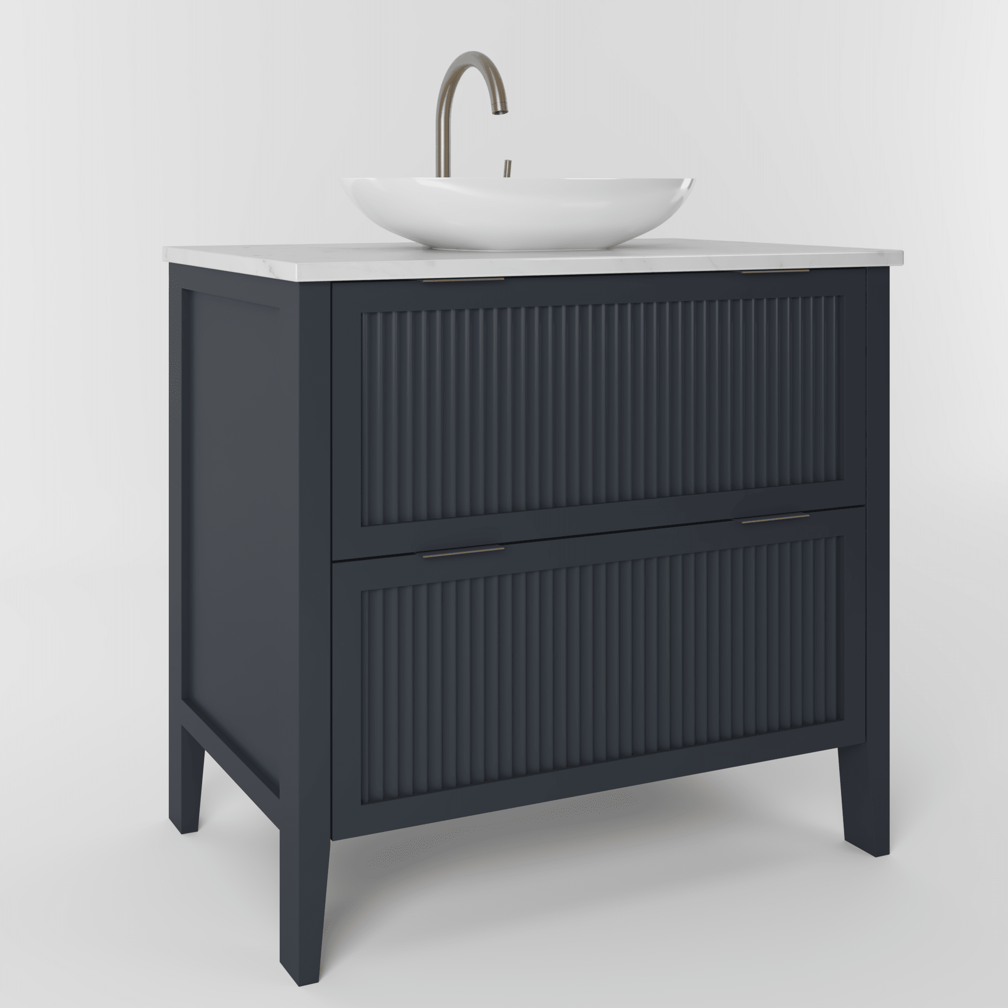 The Clifton | Painted Fluted Vanity 800mm Railings - Mockridge Design