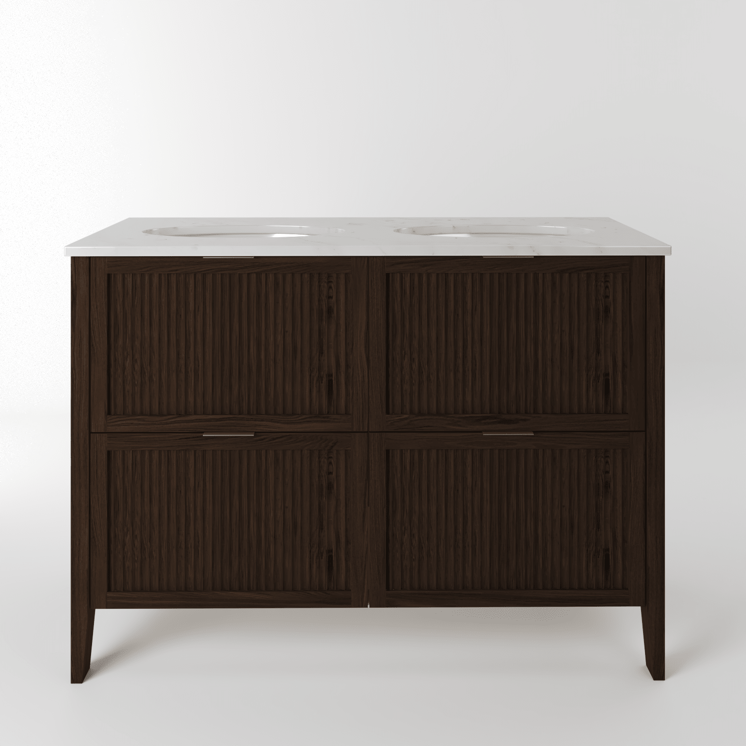 The Clifton | Undermounted | Oak Fluted Double Vanity 1200mm | Espresso - Mockridge Design