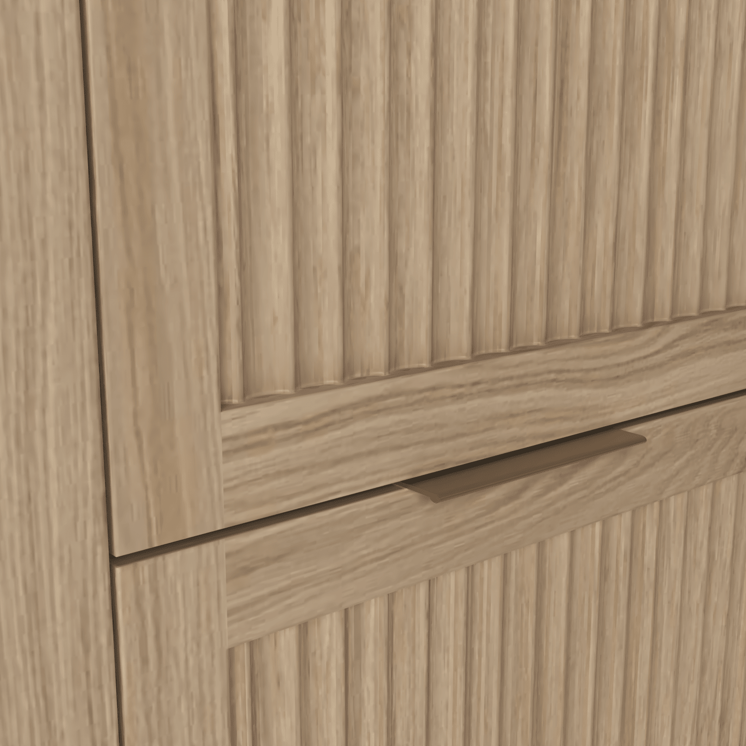 The Clifton | Undermounted | Oak Fluted Double Vanity 1600mm | Smoke 5% - Mockridge Design