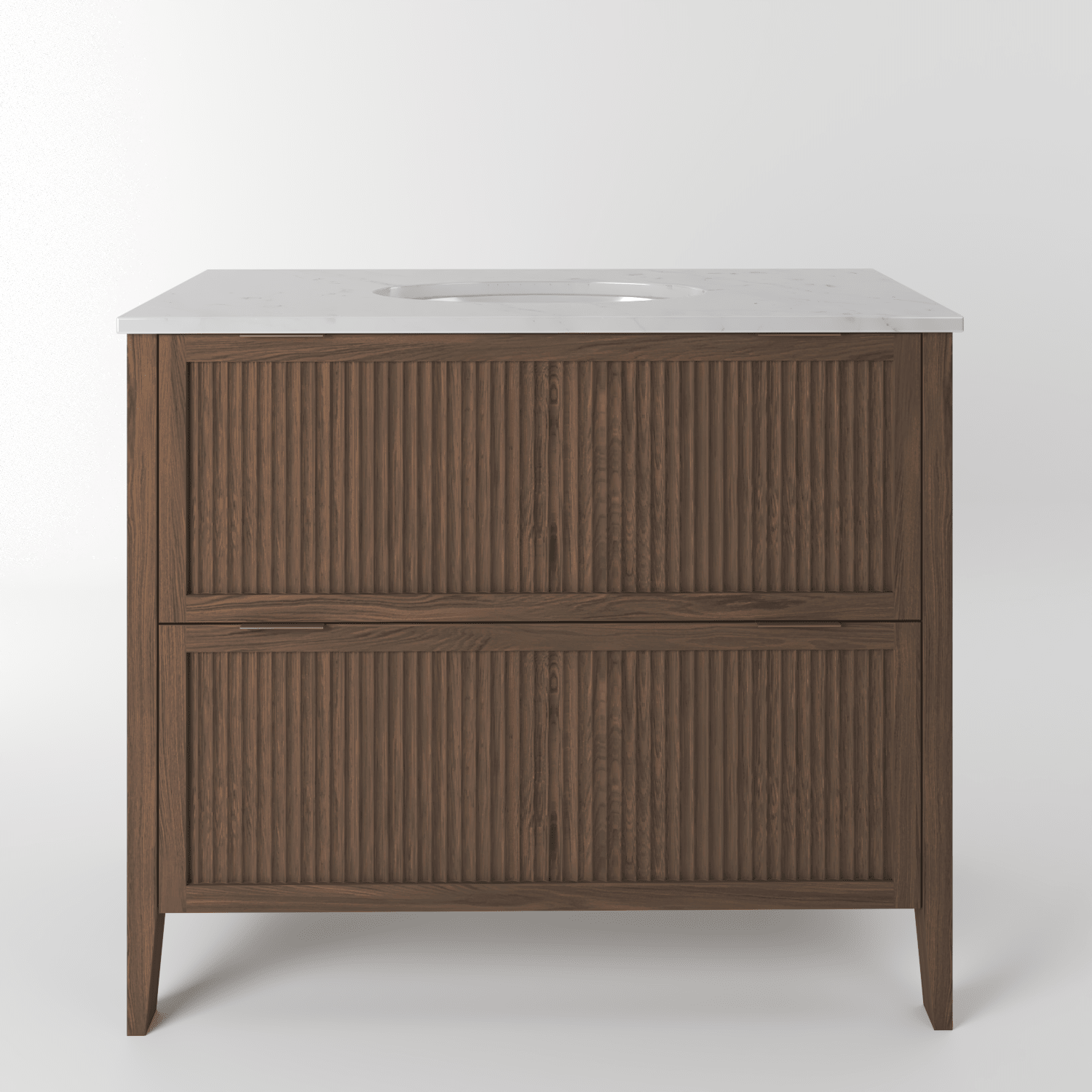 The Clifton | Undermounted | Oak Fluted Vanity 1000mm | Chocolate - Mockridge Design