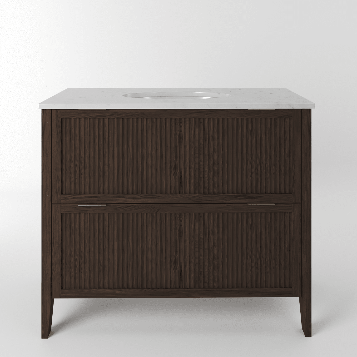 The Clifton | Undermounted | Oak Fluted Vanity 1000mm | Dark Roast - Mockridge Design