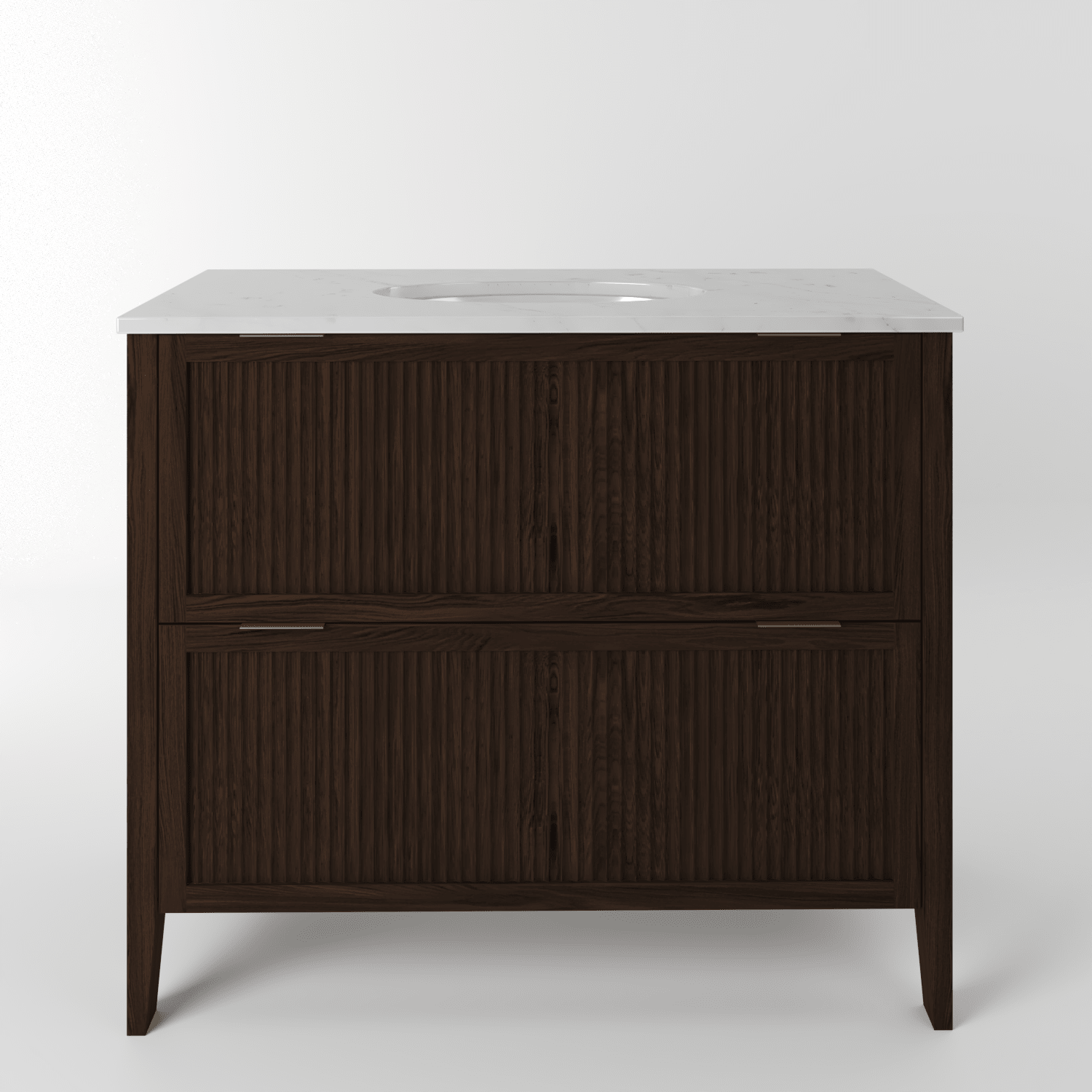 The Clifton | Undermounted | Oak Fluted Vanity 1000mm | Espresso - Mockridge Design